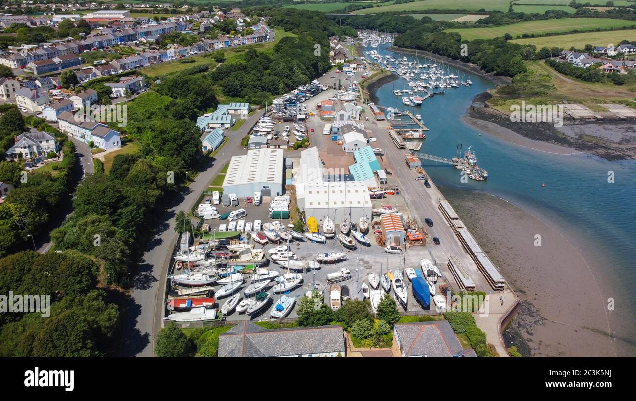 Aerial View of Neyland Marina, Pembrokeshire Wales, UK Stock Photo Alamy