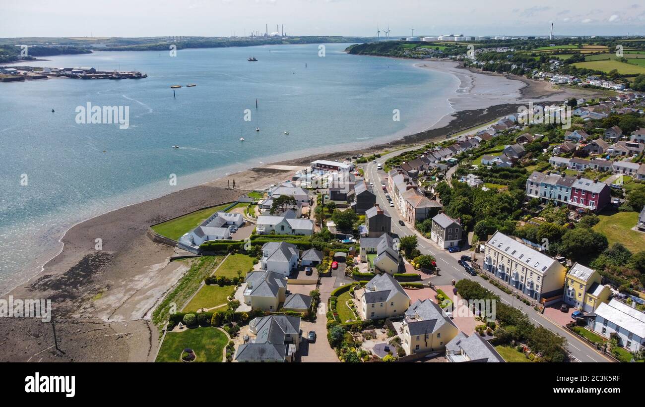 Aerial View of Neyland town, Pembrokeshire Wales, UK Stock Photo Alamy