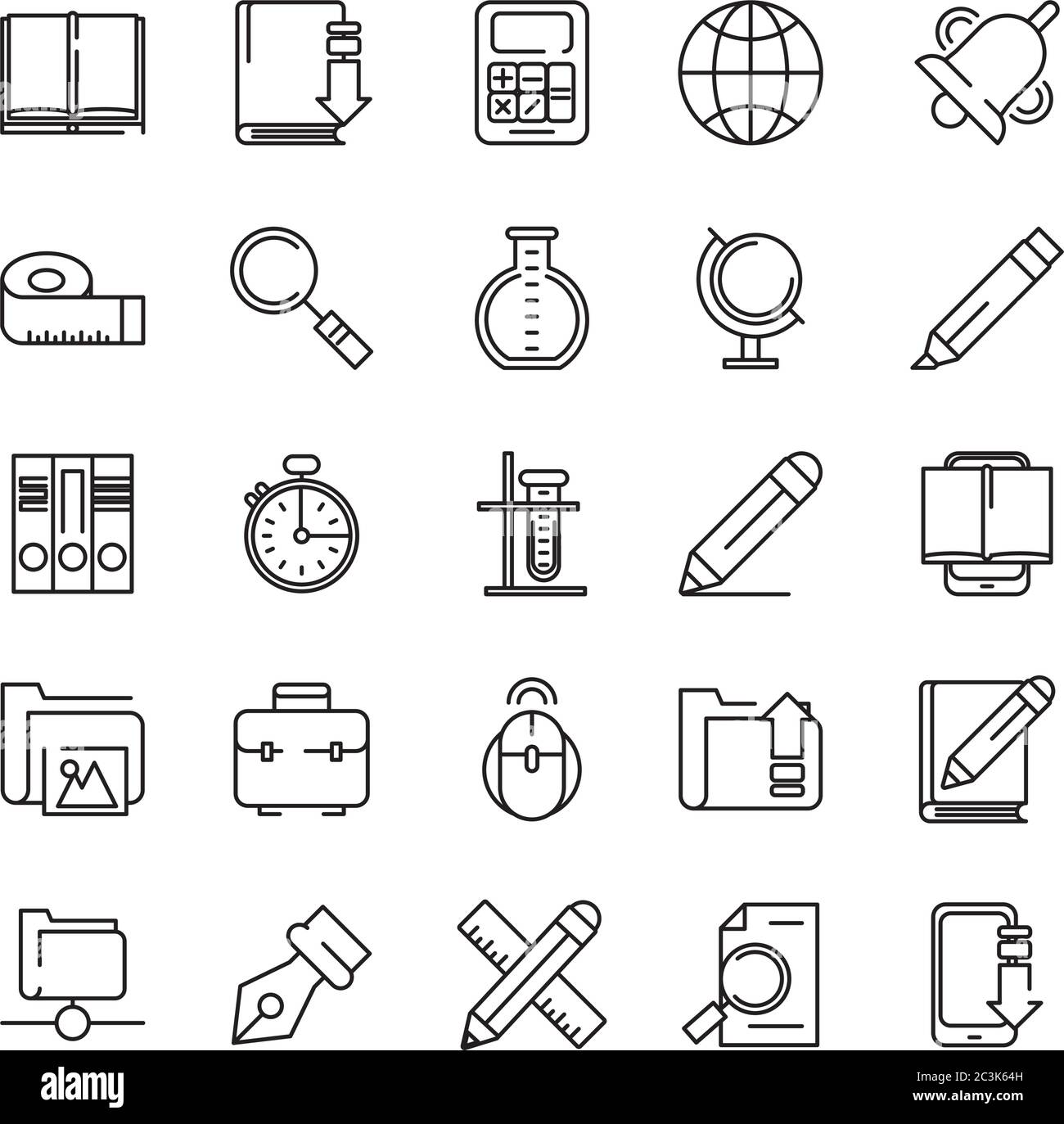bundle of school supplies set icons vector illustration design Stock ...