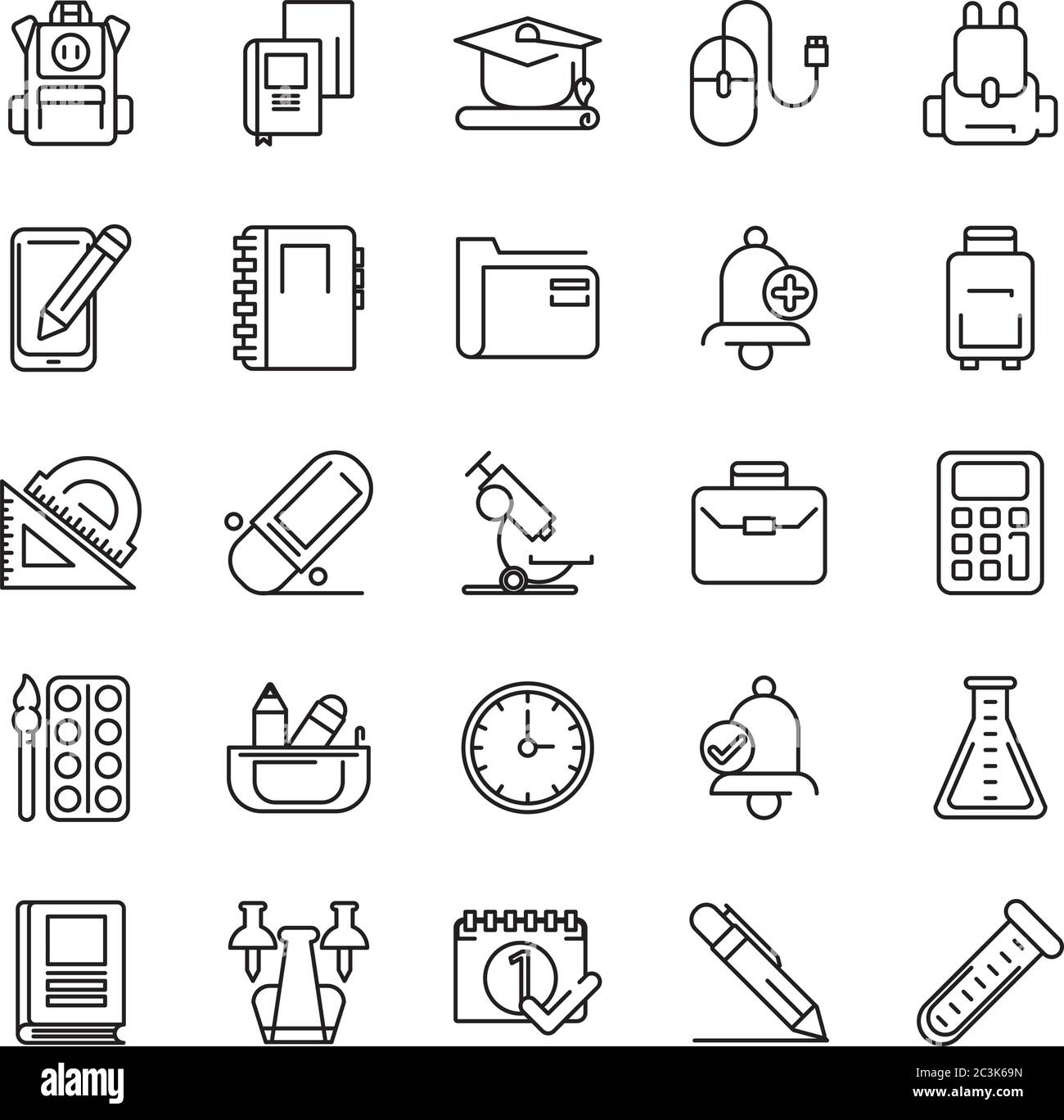 bundle of school supplies set icons vector illustration design Stock ...