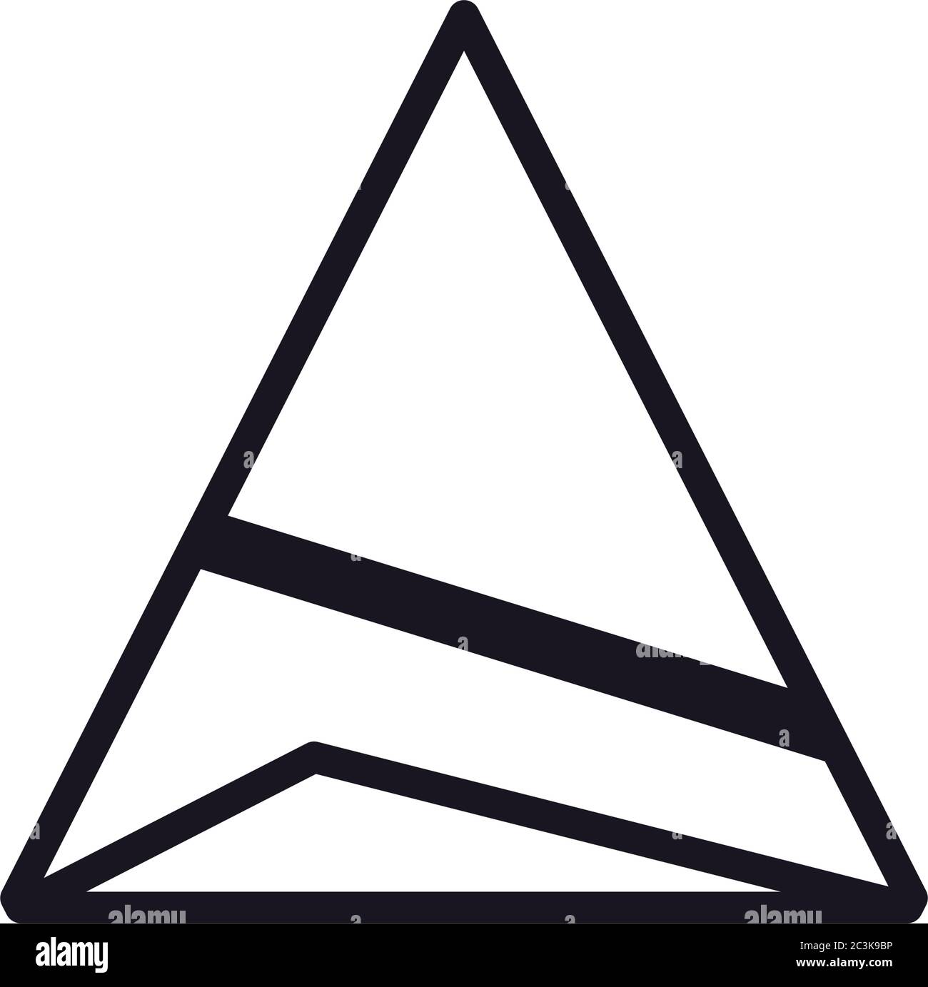geometric and abstract 3d pyramid line style icon design, shape and ...
