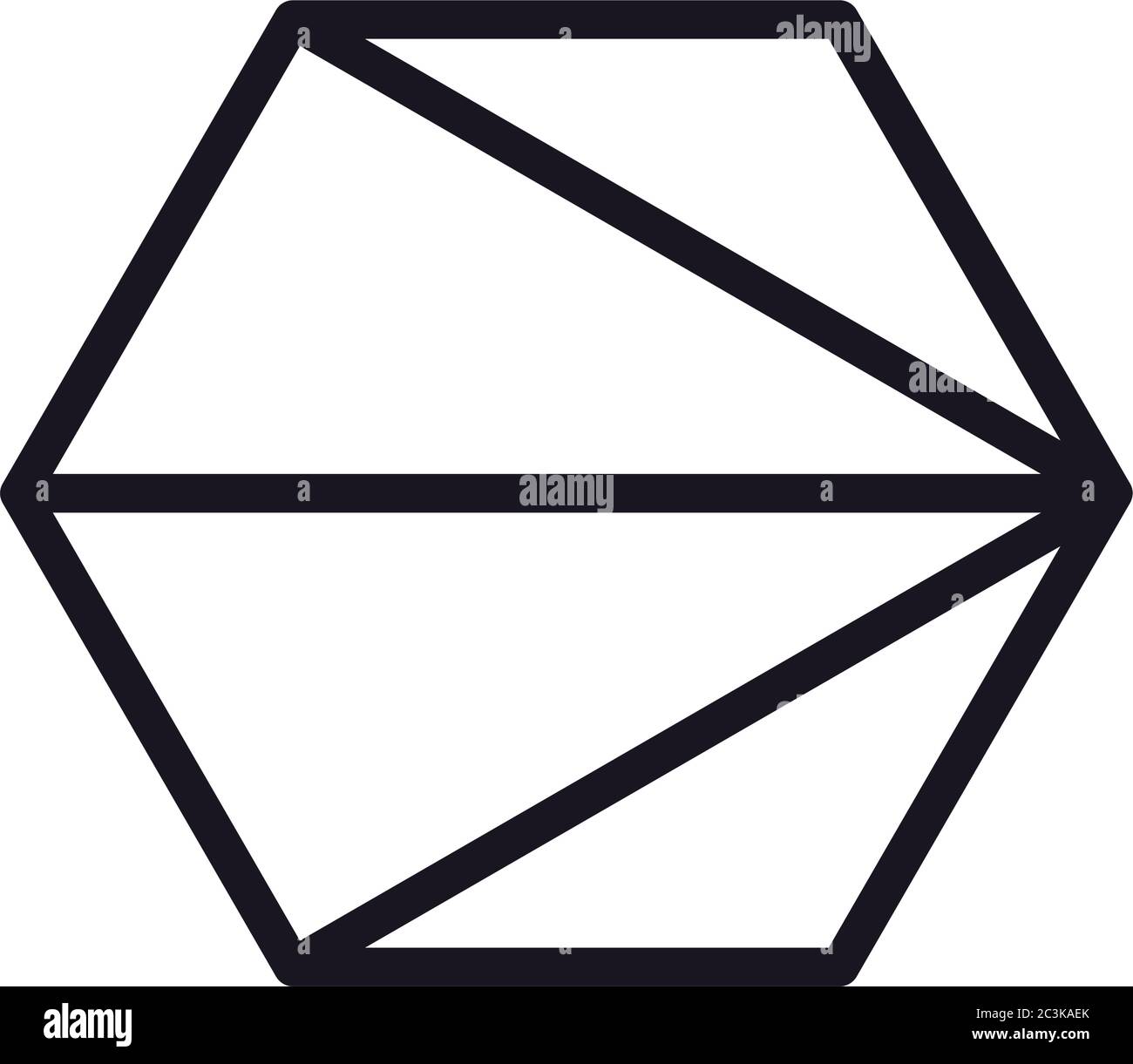 geometric and abstract hexagon line style icon design, shape and figure ...