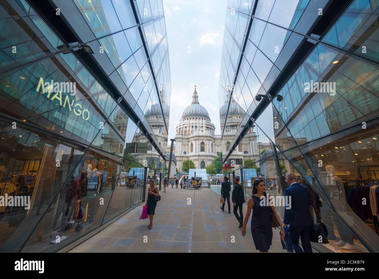 St Pauls Cathedral in London -view from One New Change - LONDON, ENGLAND - SEPTEMBER 14, 2016 Stock Photo