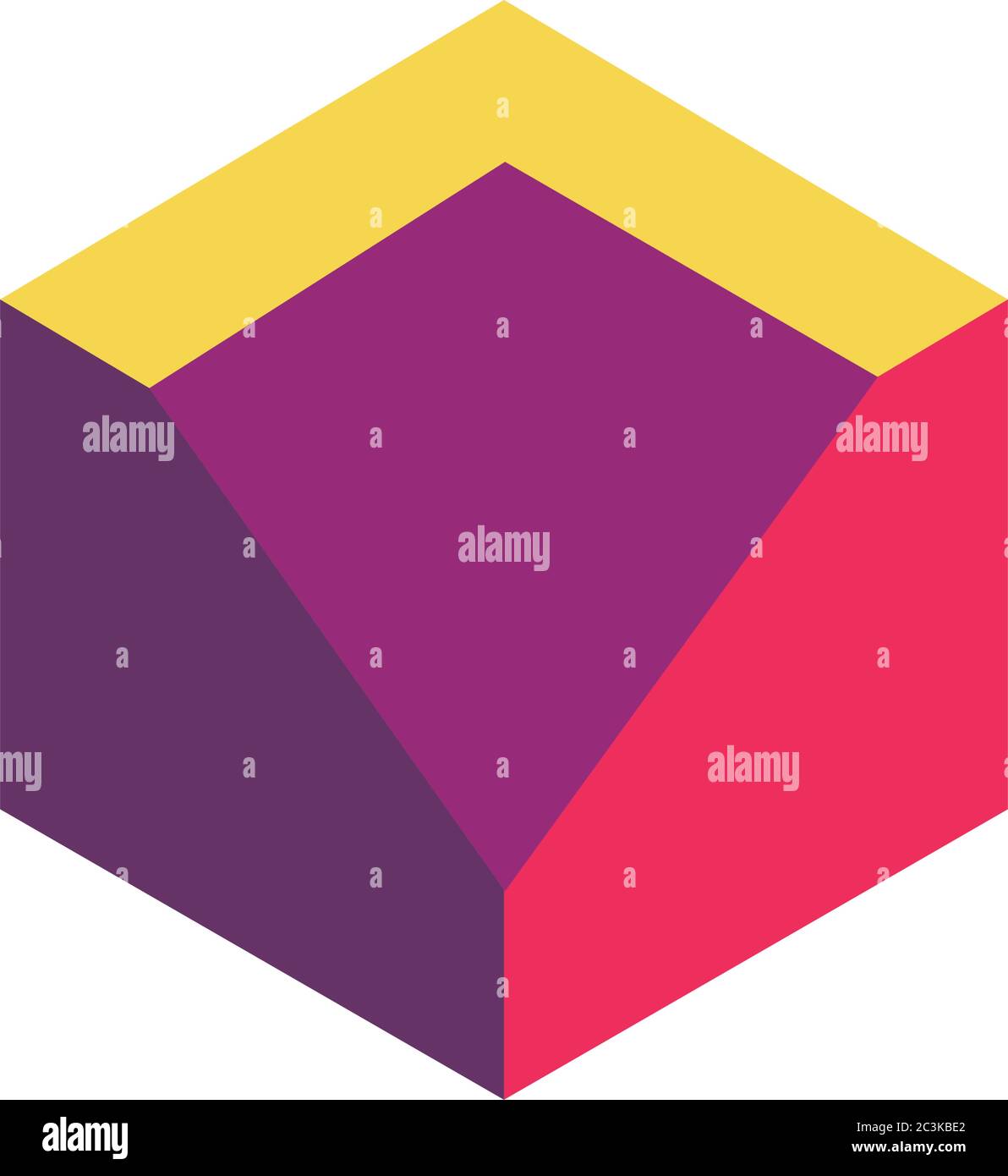 geometric and abstract 3d cube flat style icon design, and figure theme ...