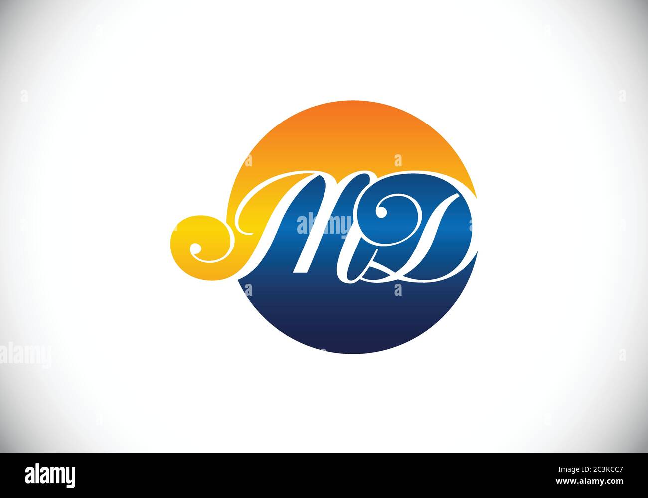 Initial Monogram Letter M D Logo Design Vector Template. M D Letter Logo Design Stock Vector