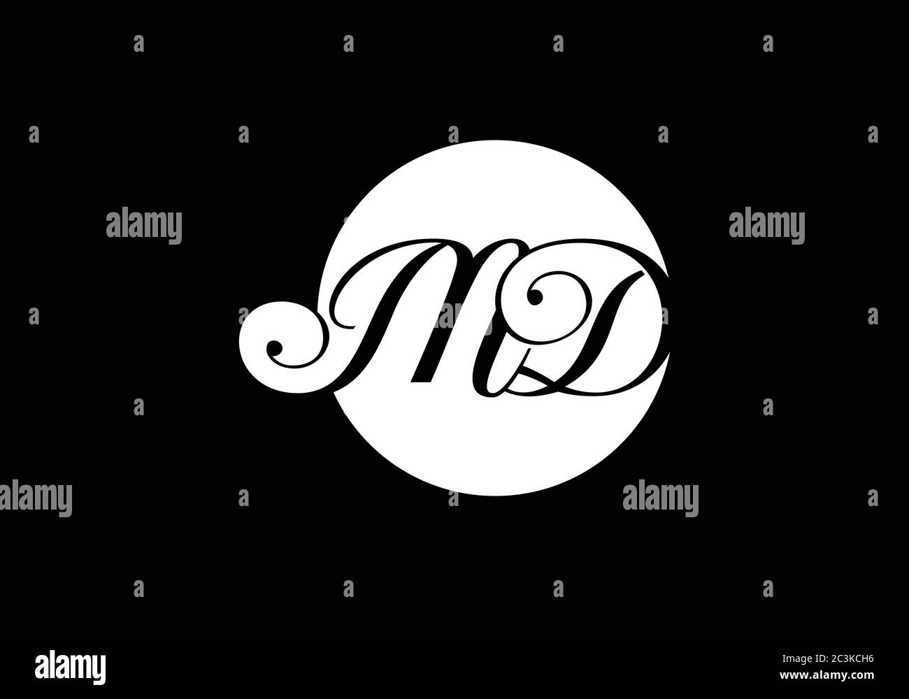 Initial Monogram Letter M D Logo Design Vector Template. M D Letter ...