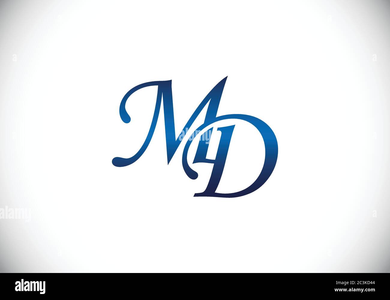 Initial Monogram Letter M D Logo Design Vector Template. M D Letter Logo Design Stock Vector