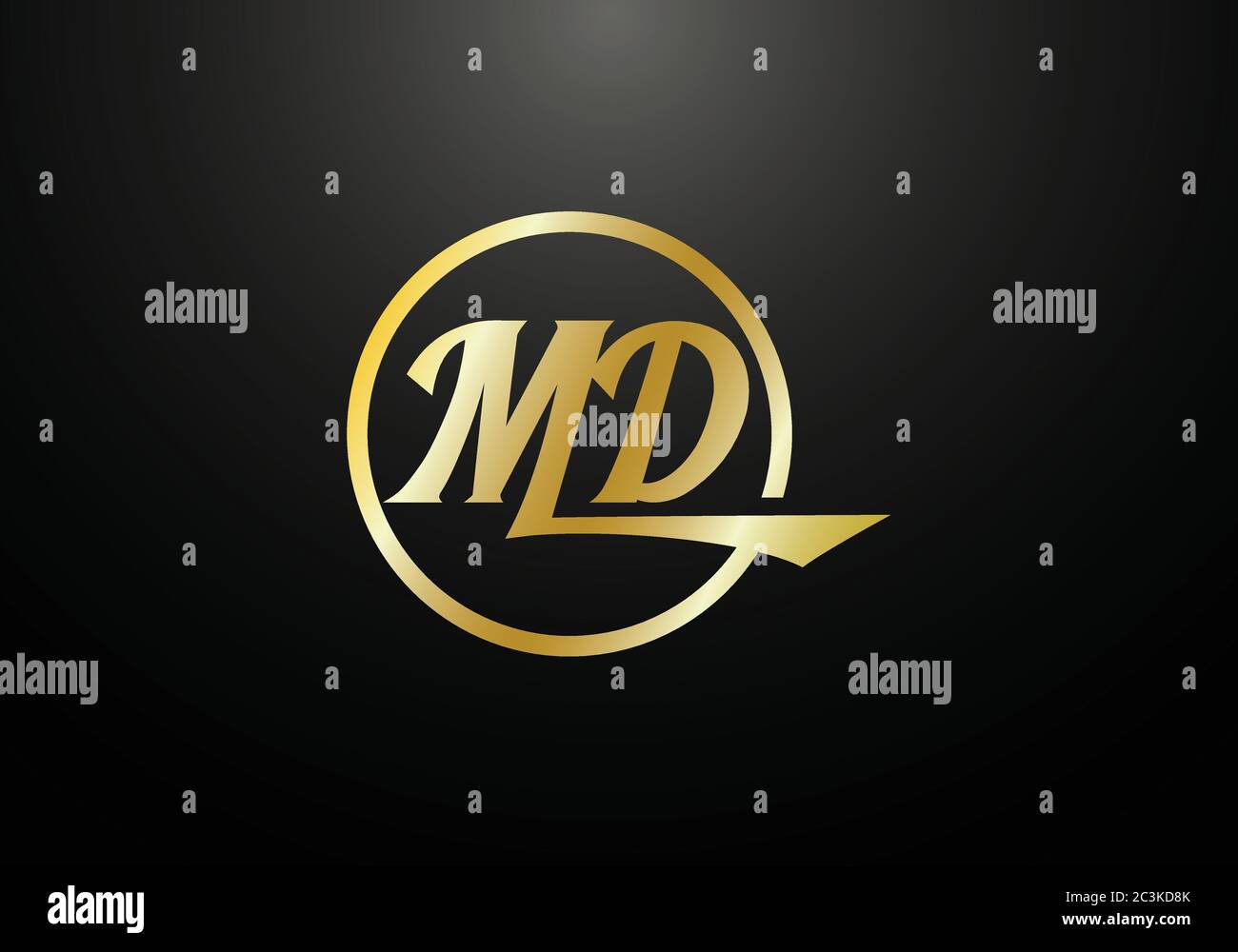 Initial Monogram Letter M D Logo Design Vector Template. M D Letter ...