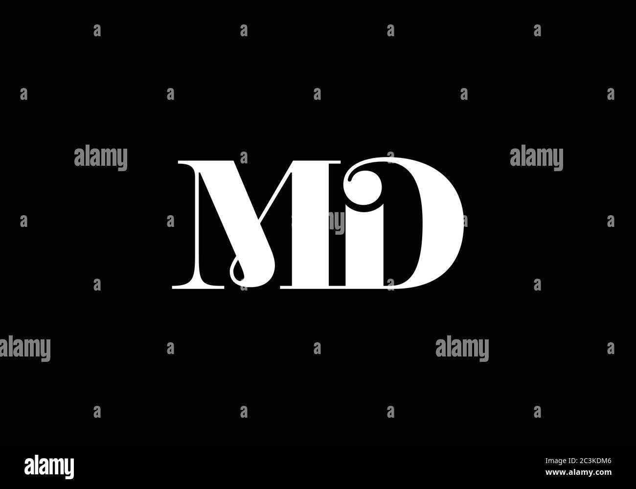 Initial Monogram Letter M D Logo Design Vector Template. M D Letter ...