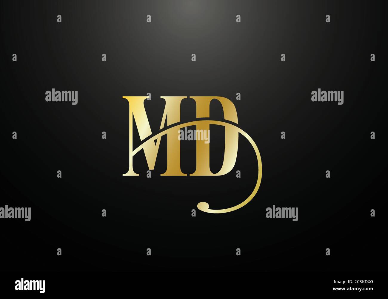 Initial Monogram Letter M D Logo Design Vector Template. M D Letter ...