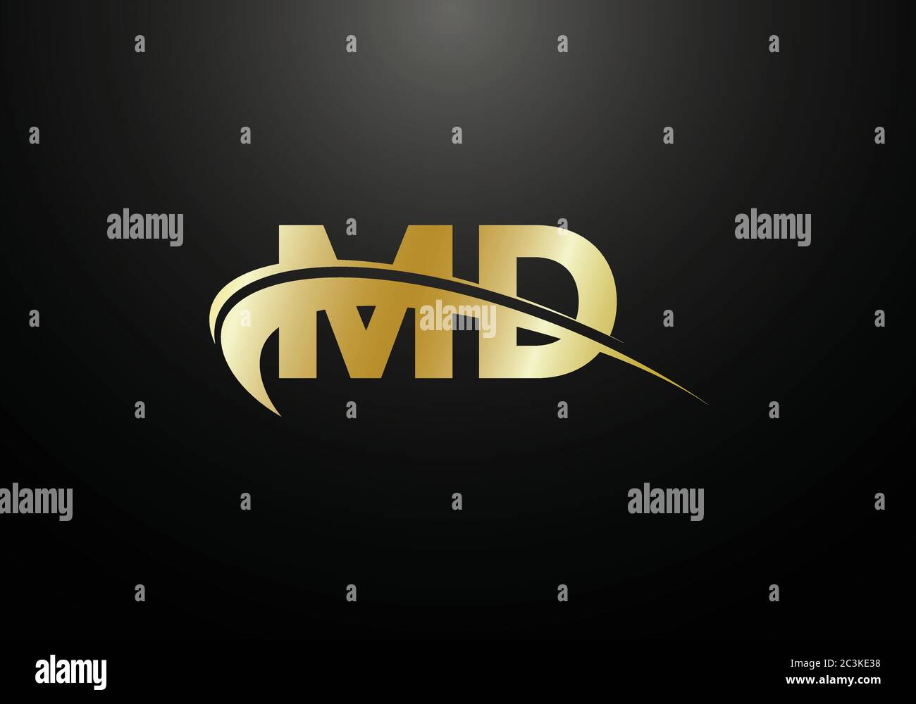 Initial Monogram Letter M D Logo Design Vector Template. M D Letter ...