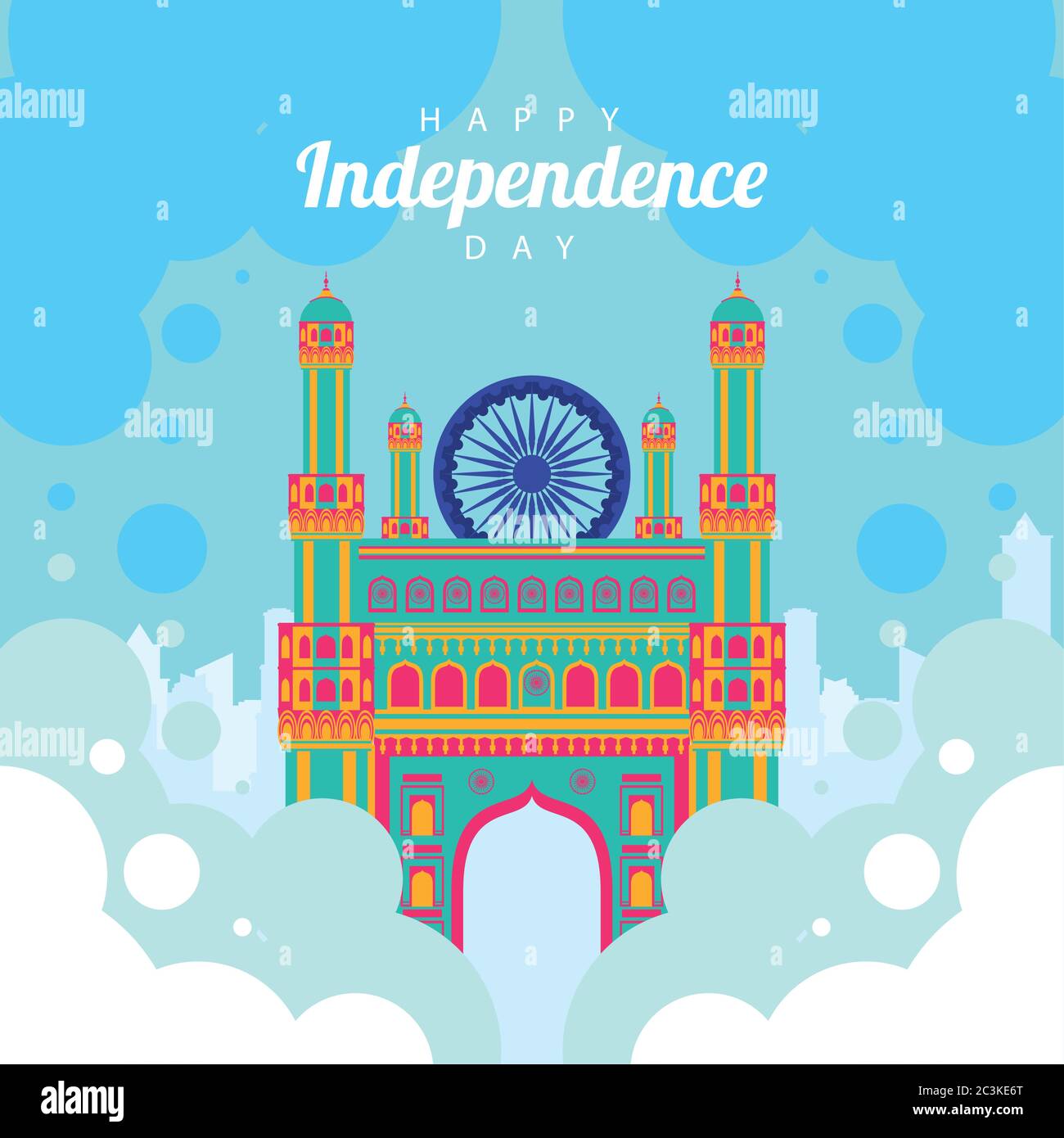 india independence day celebration with mosque temple and ashoka chakra ...