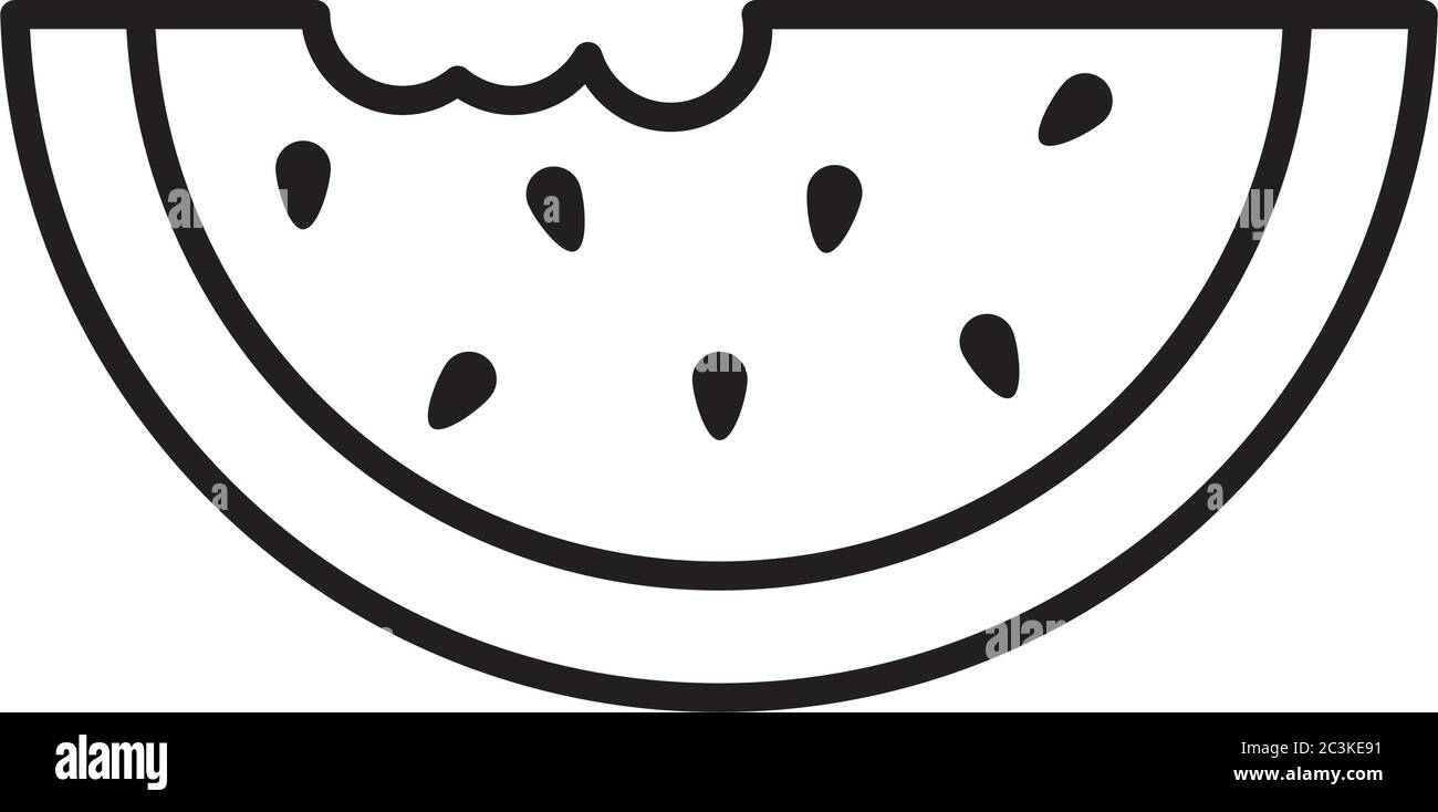 watermelon line style icon design, Fruit healthy organic food sweet and ...