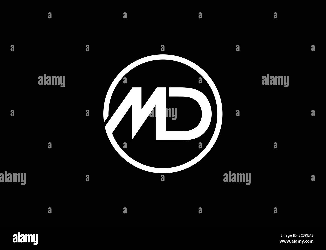 Initial Monogram Letter M D Logo Design Vector Template. M D Letter ...
