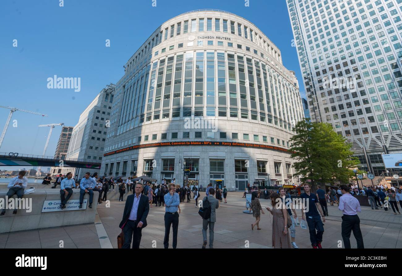 Reuters building at Canary Wharf London - LONDON, ENGLAND - SEPTEMBER 14, 2016 Stock Photo