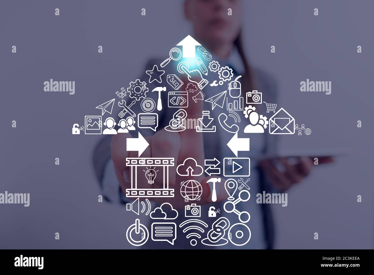 Information Digital Technology Network Connection Infographic Elements Icon Stock Photo