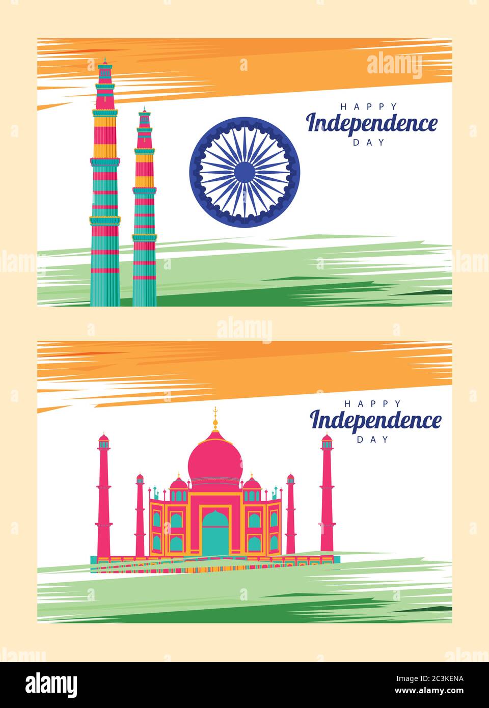 india independence day celebration with taj mahal mosque and ashoka ...