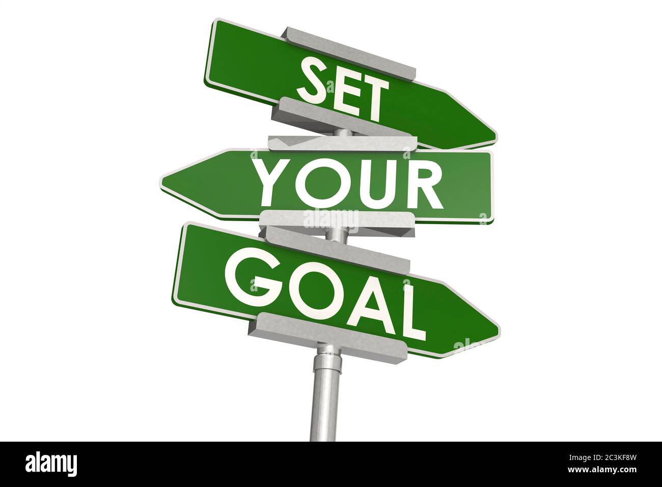 Set Your Goal Road Sign 3d Rendering Stock Photo Alamy