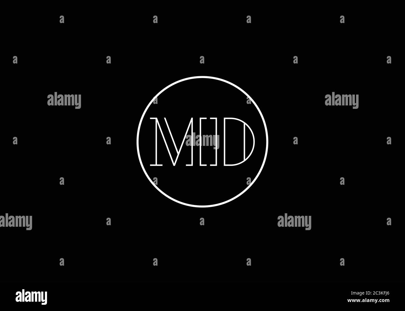 Initial Monogram Letter M D Logo Design Vector Template. M D Letter ...
