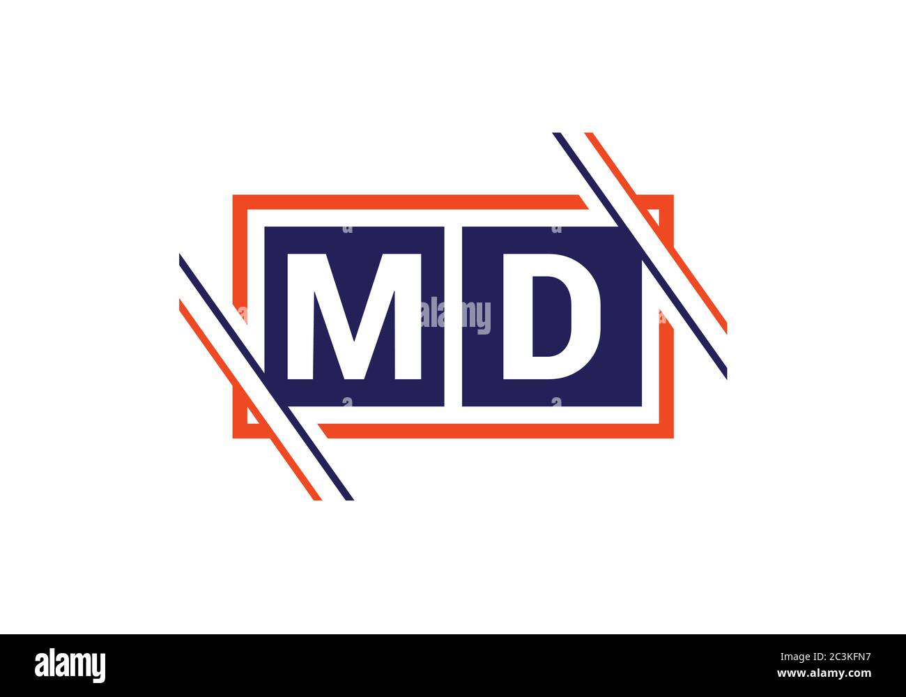 Initial Monogram Letter M D Logo Design Vector Template. M D Letter ...