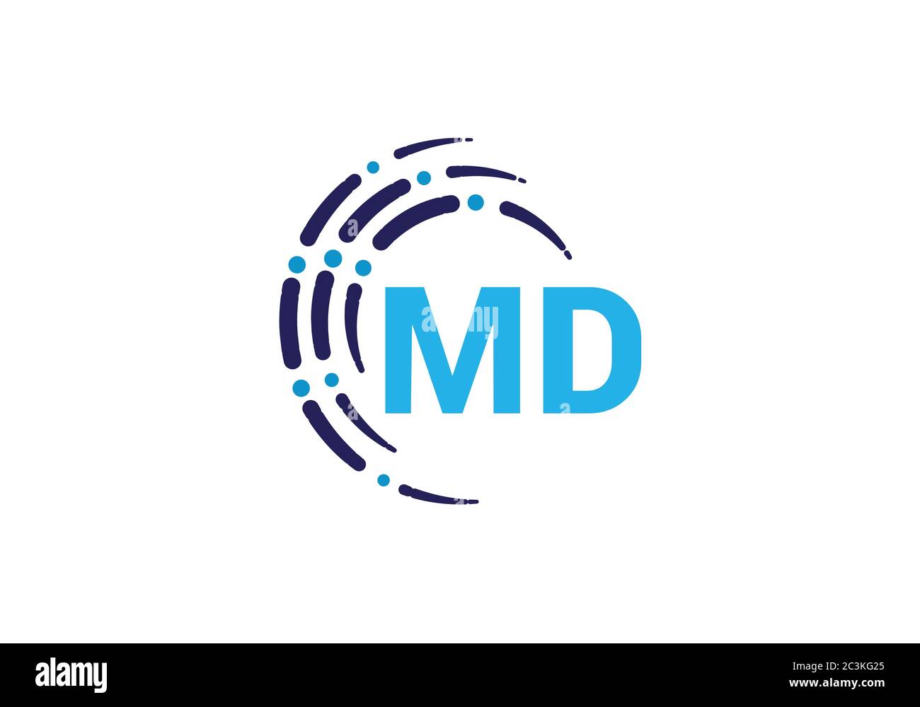 Initial Monogram Letter M D Logo Design Vector Template. M D Letter ...