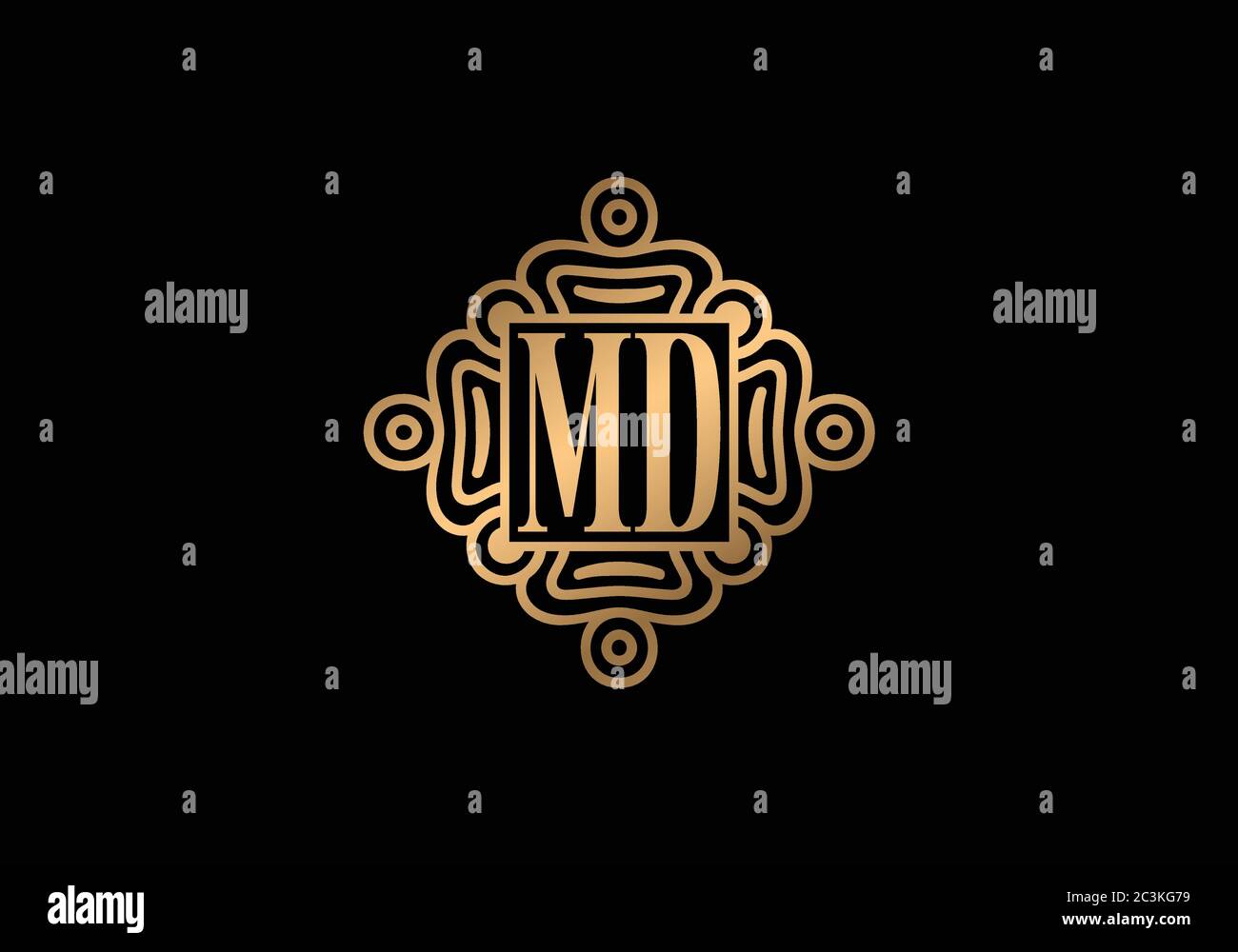 Initial Monogram Letter M D Logo Design Vector Template. M D Letter ...