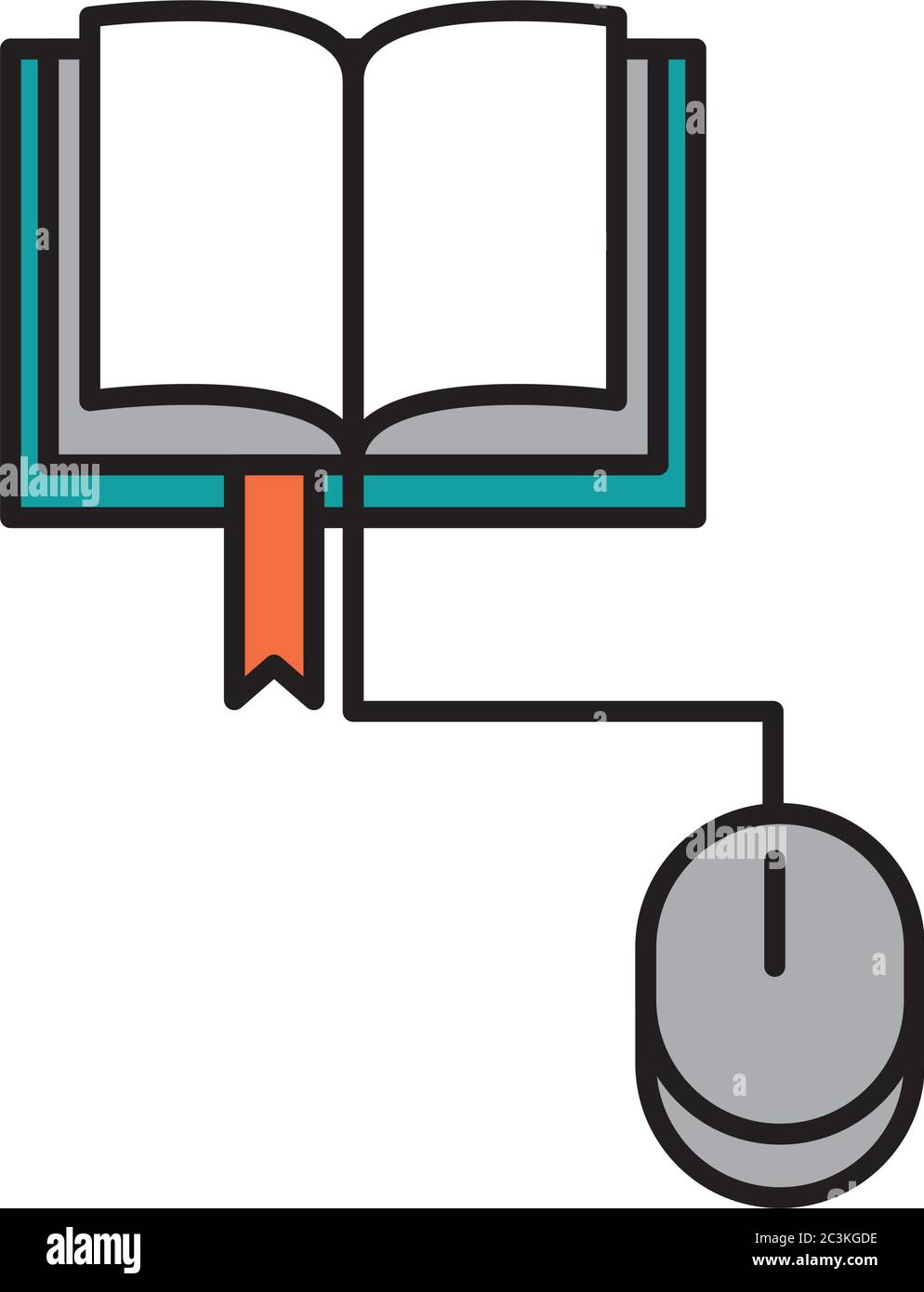 online education, ebook mouse computer connection, website and mobile ...