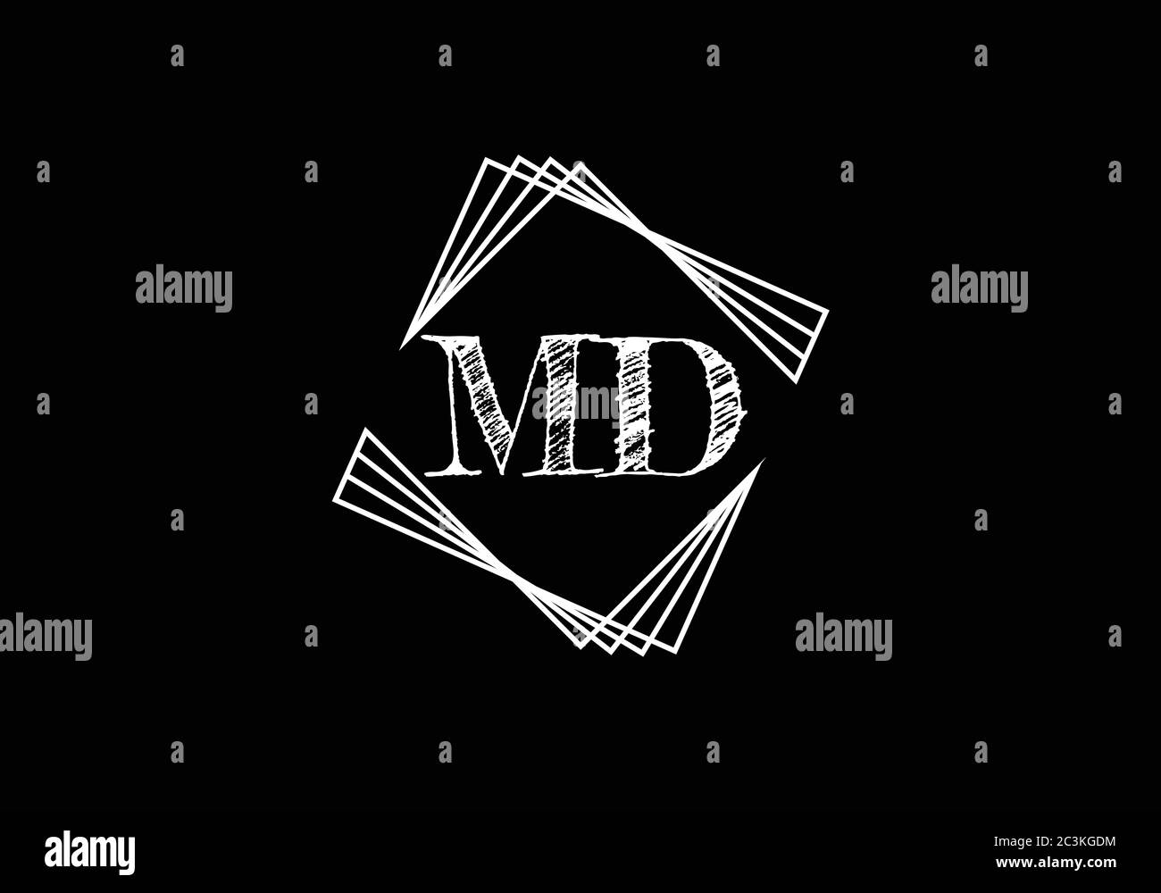 Initial Monogram Letter M D Logo Design Vector Template. M D Letter ...