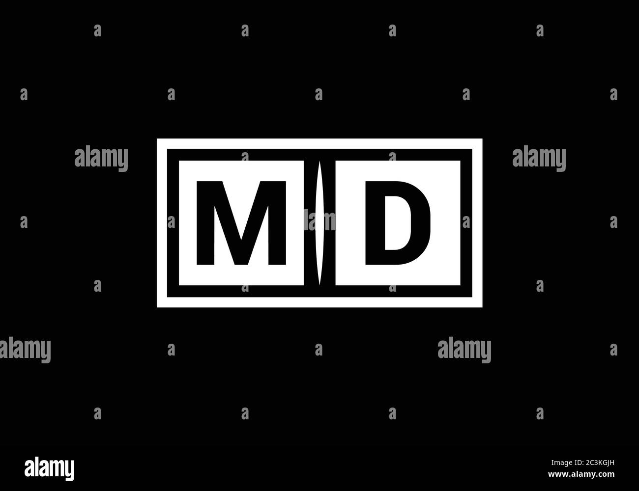 Initial Monogram Letter M D Logo Design Vector Template. M D Letter Logo Design Stock Vector