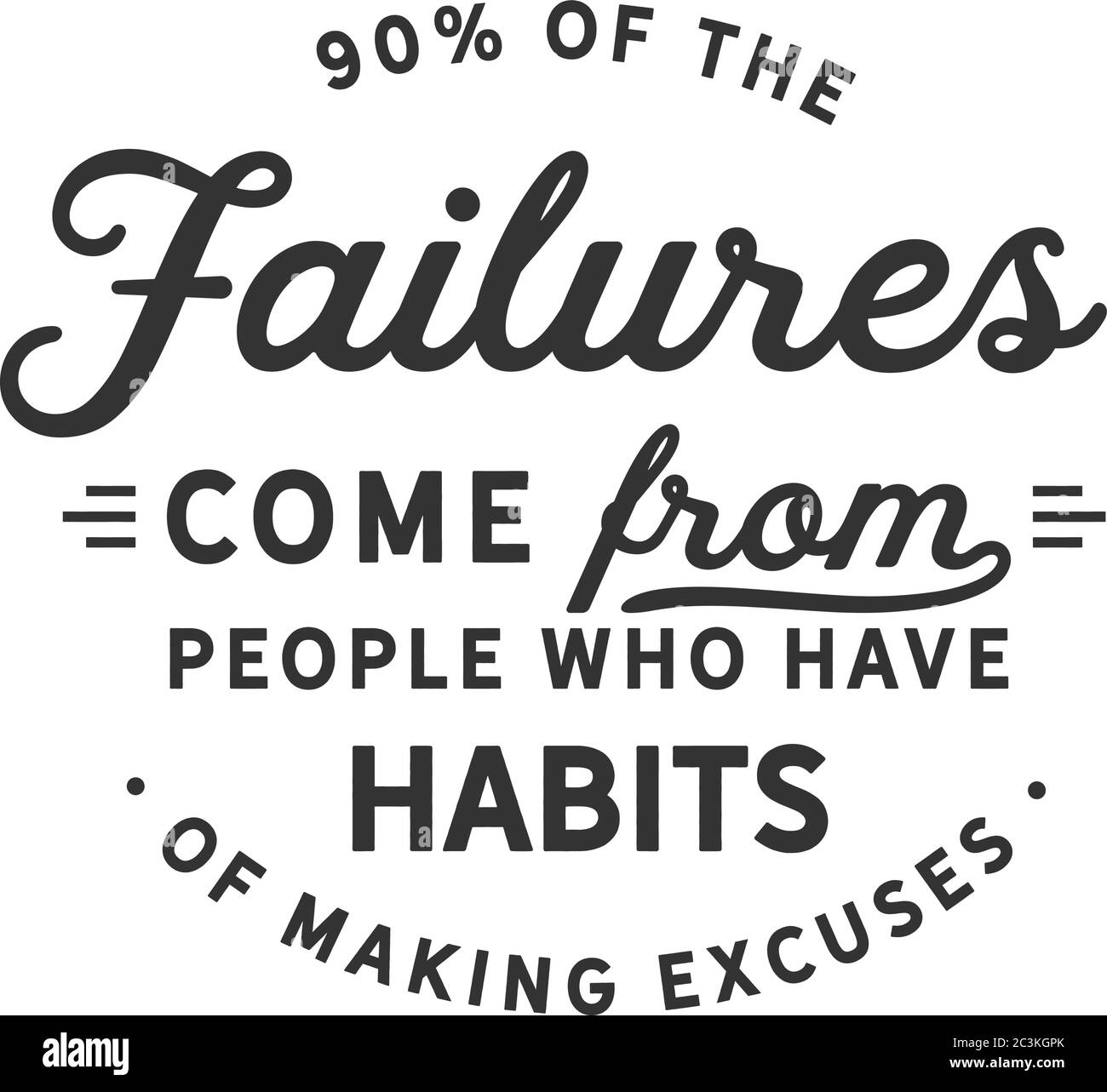 90 of the failures come from people who have a habit of making excuses