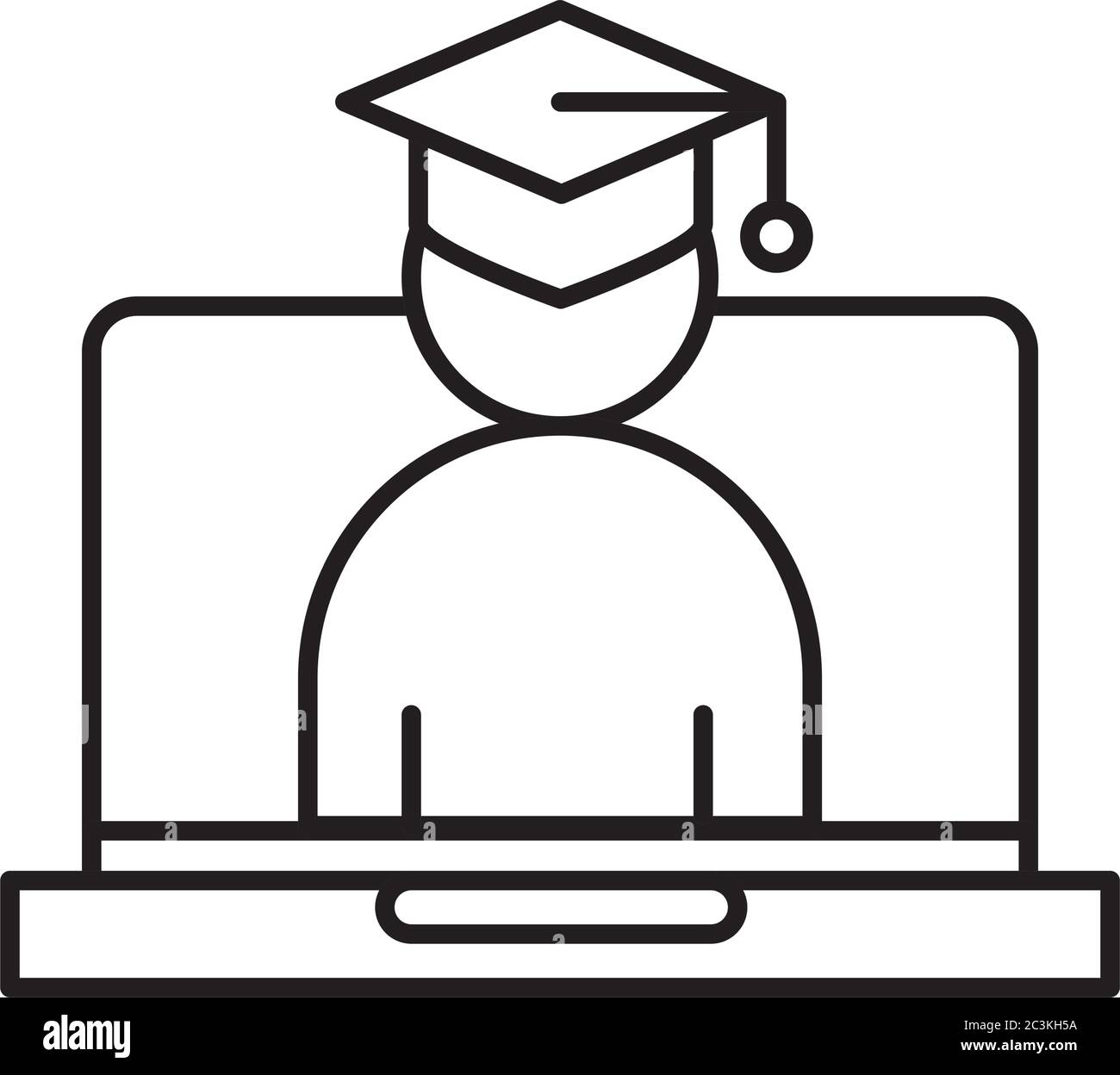 online education, virtual graduation student in laptop, website and ...