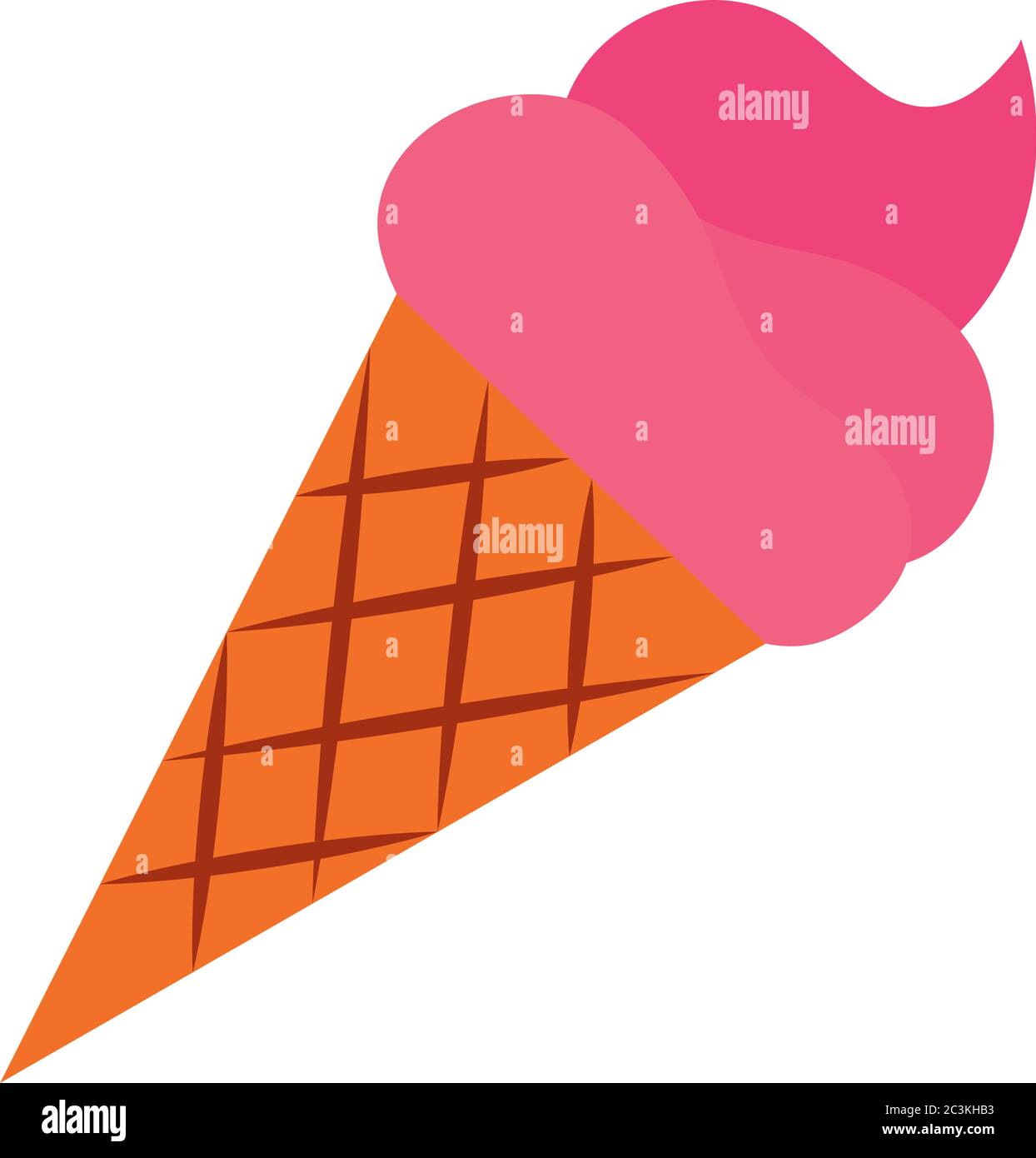 Ice cream cone flat style icon design, Sweet and dessert theme Vector ...