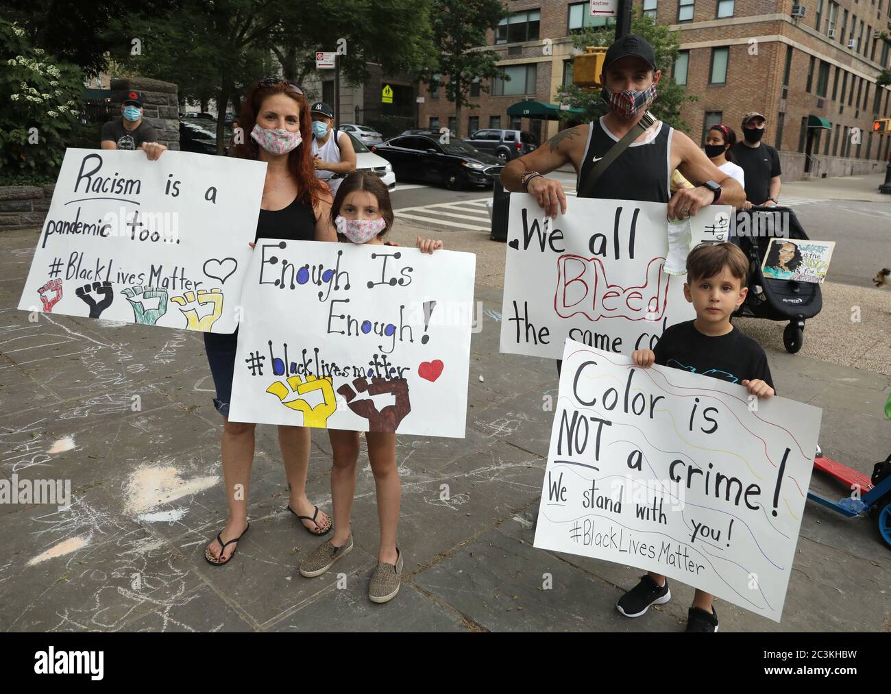 New York, New York, USA. 20th June, 2020. Children activists hold signs ...