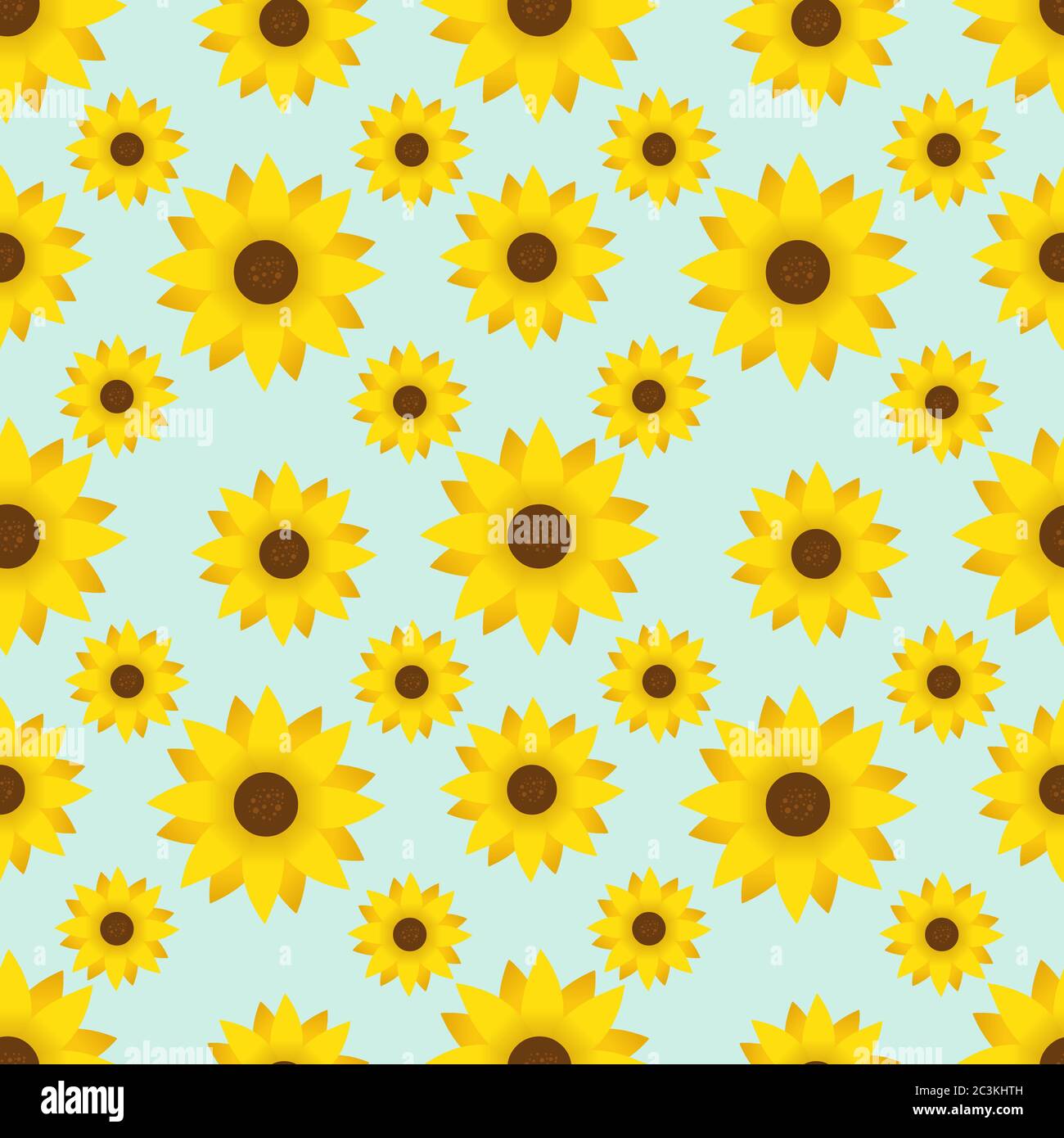 sunflower seamless pattern vector illustration background Stock Vector
