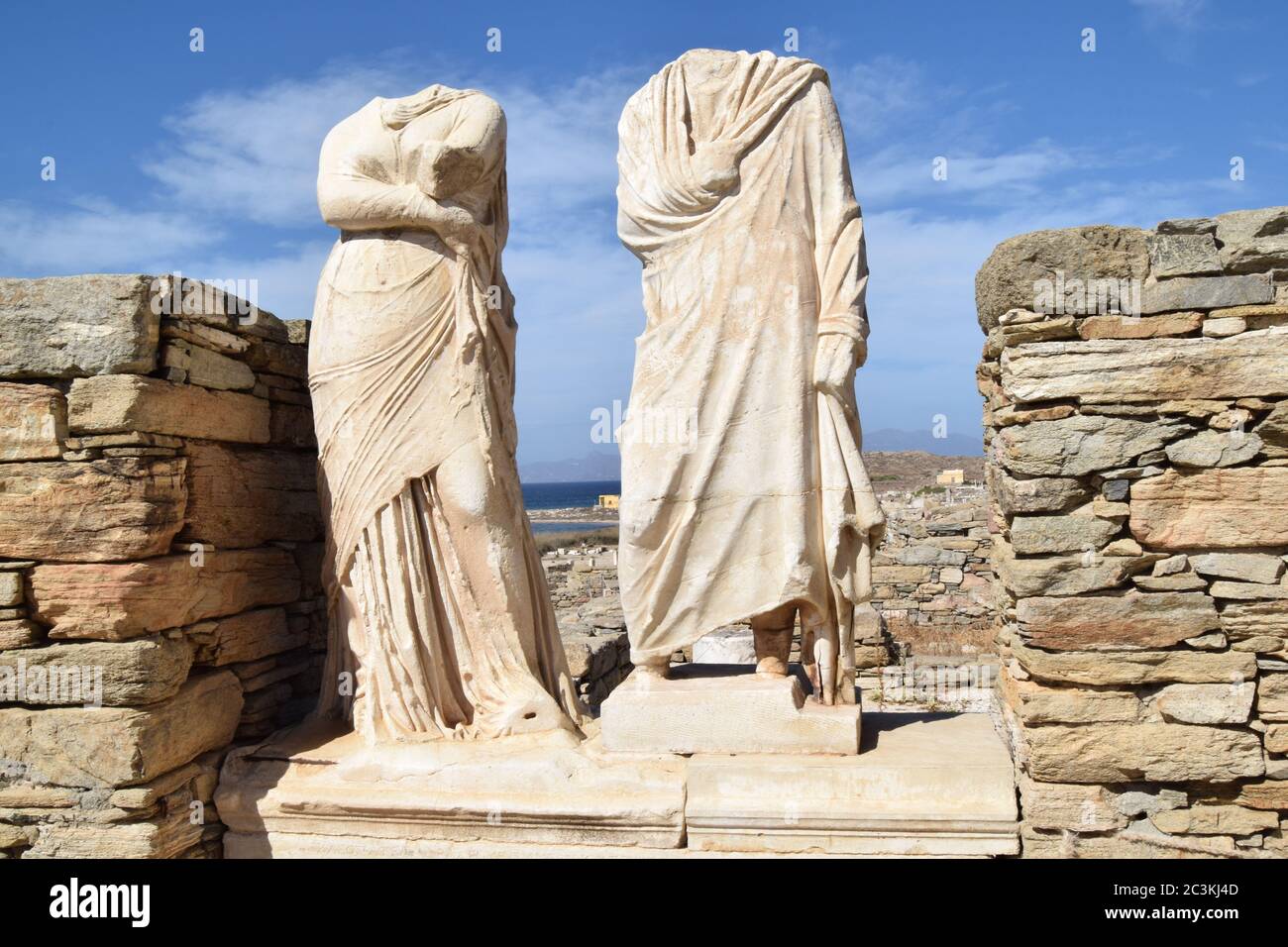 Journey to Delos: Discovering the House of Cleopatra and Dioscorides in Ancient Greece Stock Photo