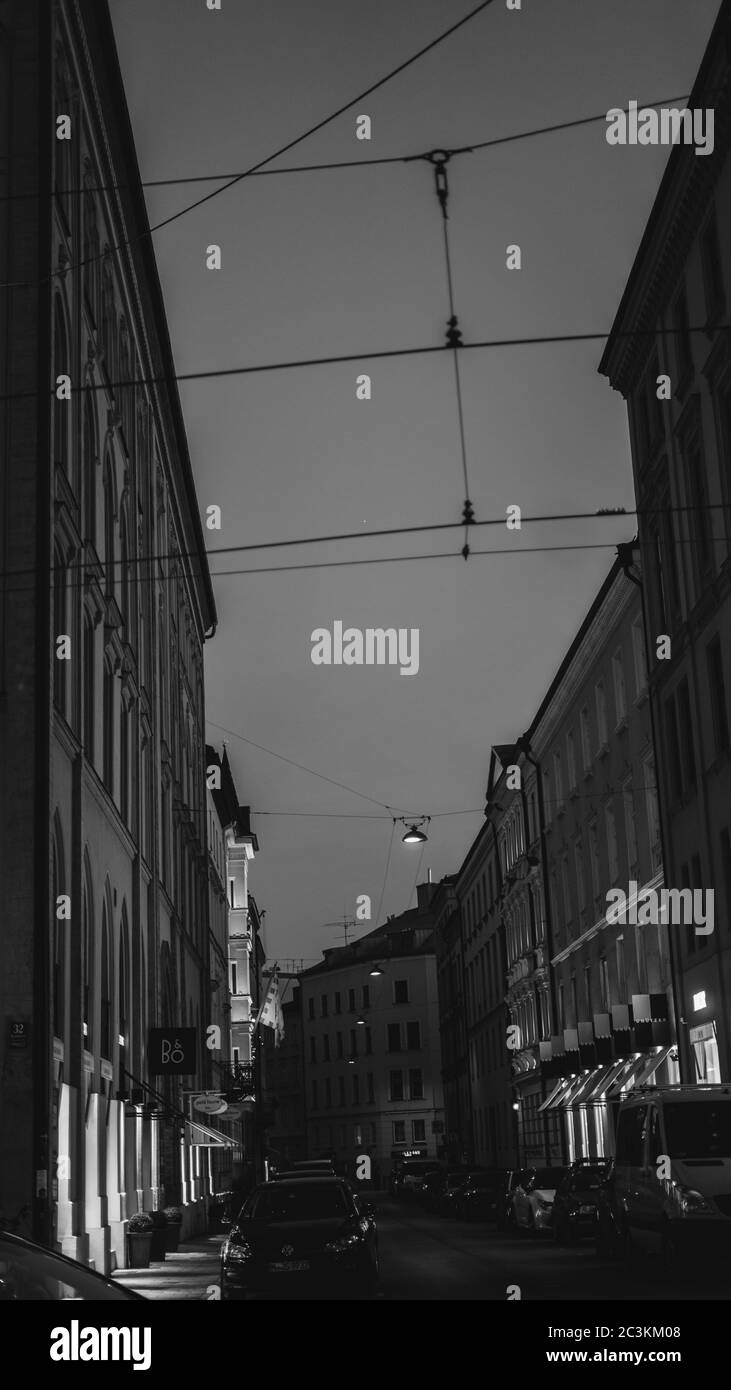 Downtown brick buildings Black and White Stock Photos & Images - Alamy