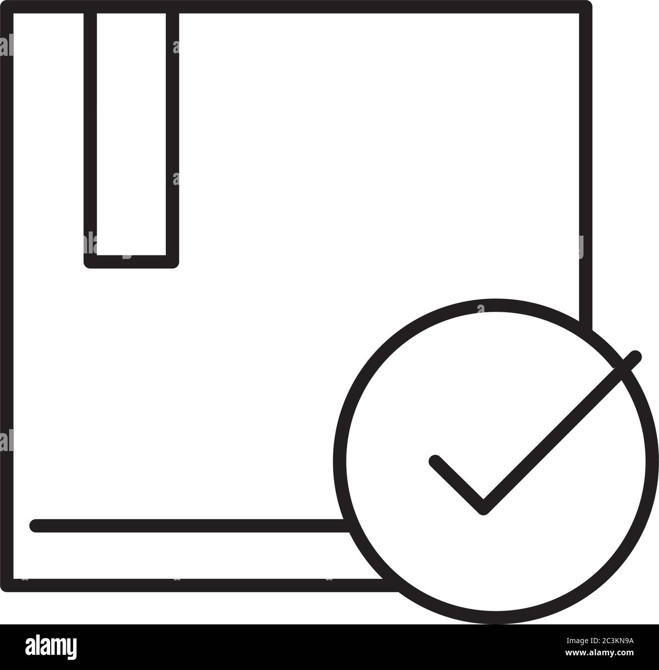 delivery packaging, cardboard box check mark cargo distribution ...