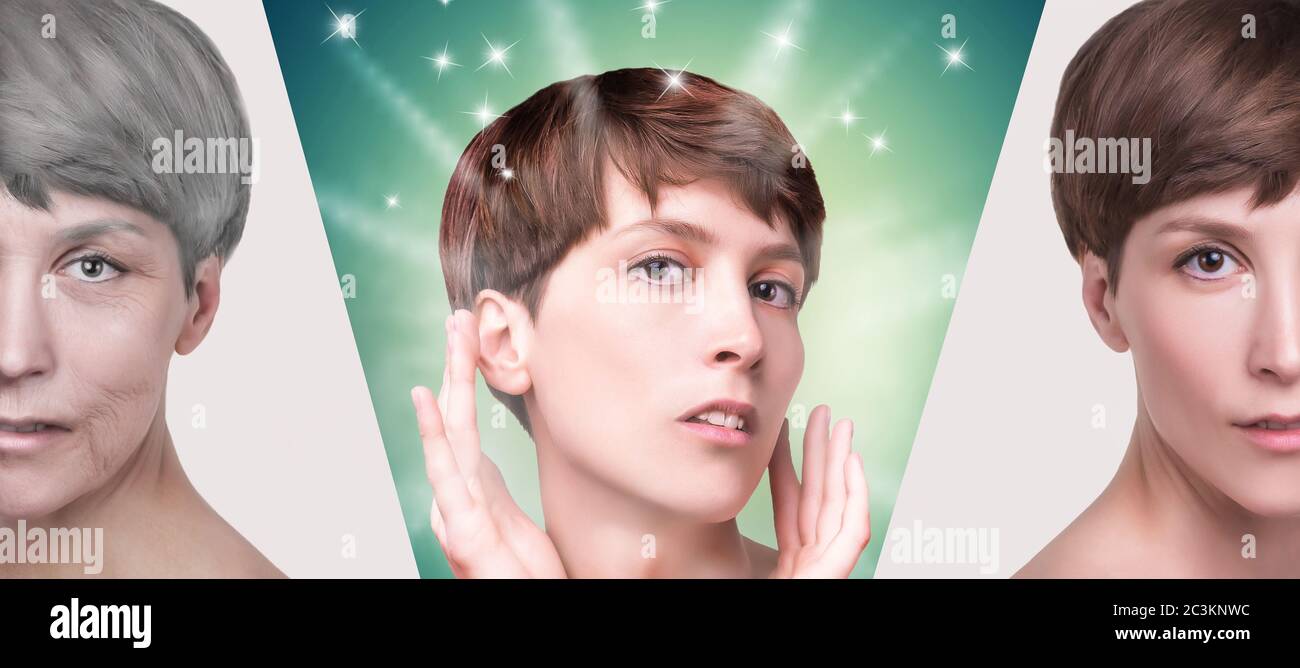 Woman Half Young Face Half Old Face High Resolution Stock Photography And Images Alamy Woman Half Young Face Half Old Face High Resolution Stock Photography And Images Alamy