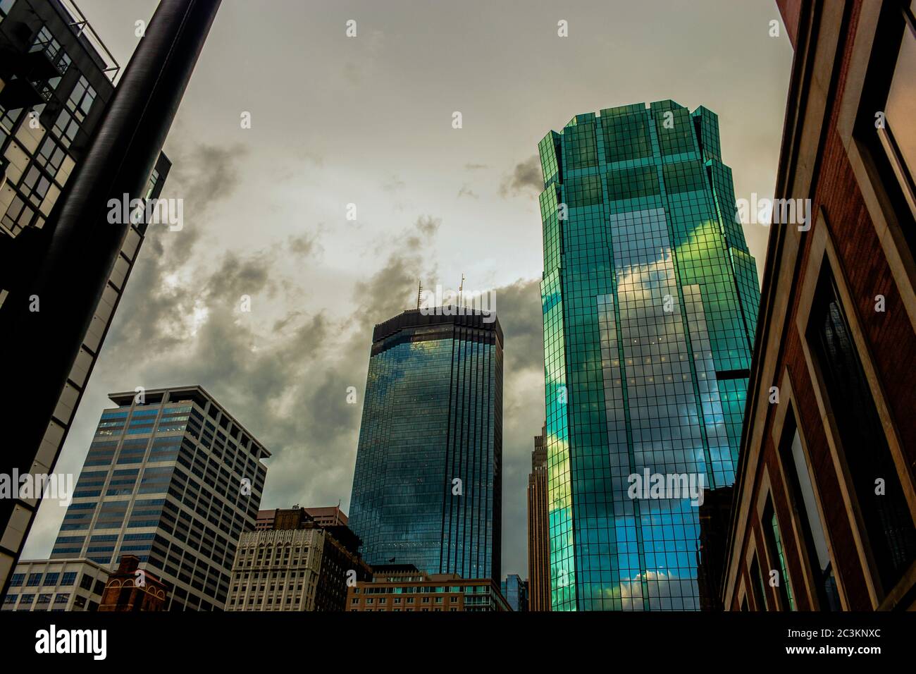 Minneapolis Skyline from the Ground Stock Photo
