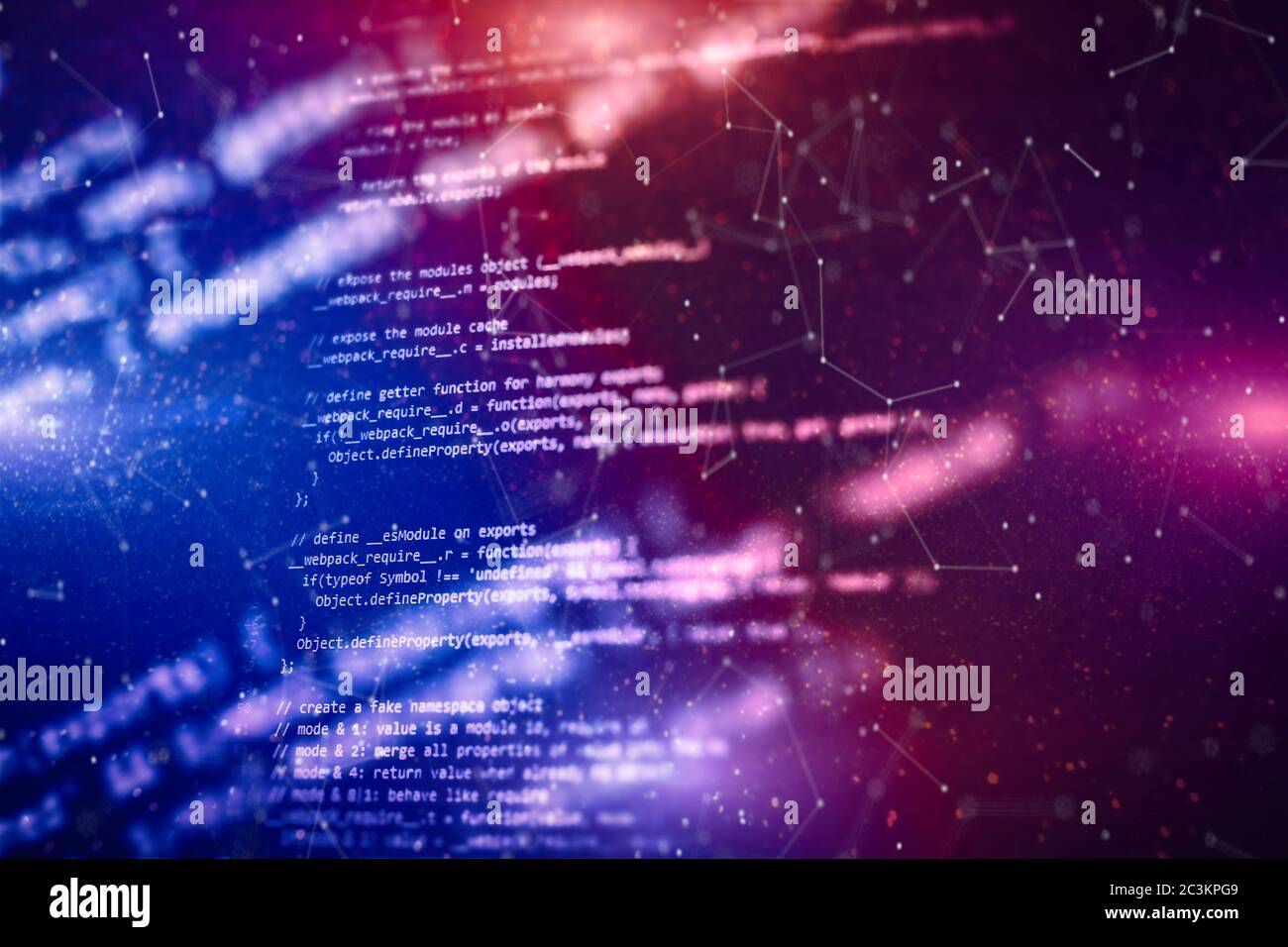 Closeup developing programming and coding technologies. Developer working on web sites codes in office. Stock Photo