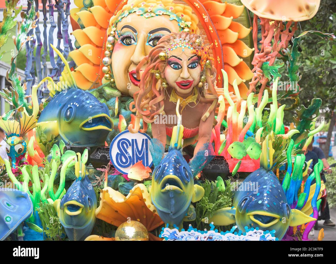 The Float Parade at General Santos Tuna Festival on 1 September 2015 in General Santos City, the southernmost city of the Philippines. Stock Photo