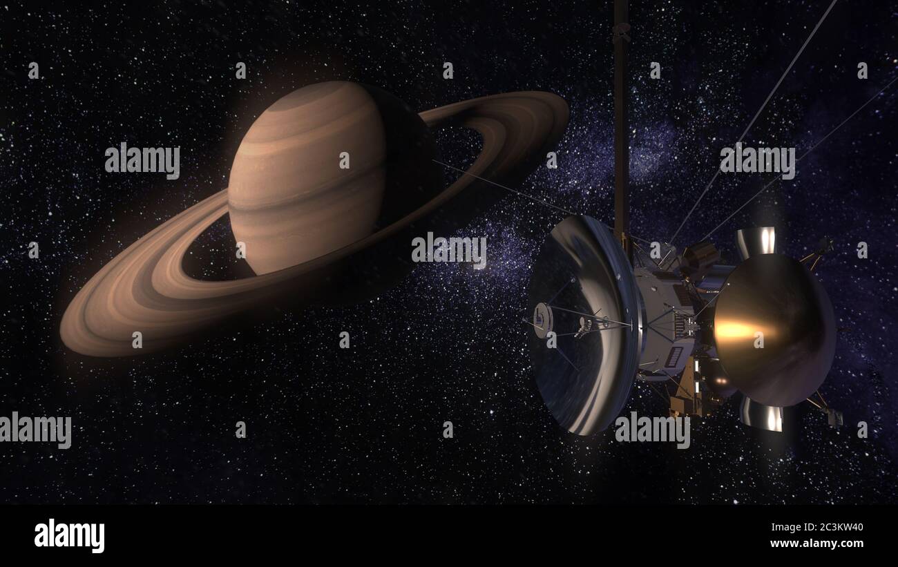 Satellite Cassini is approaching Saturn. Cassini Huygens is an unmanned ...