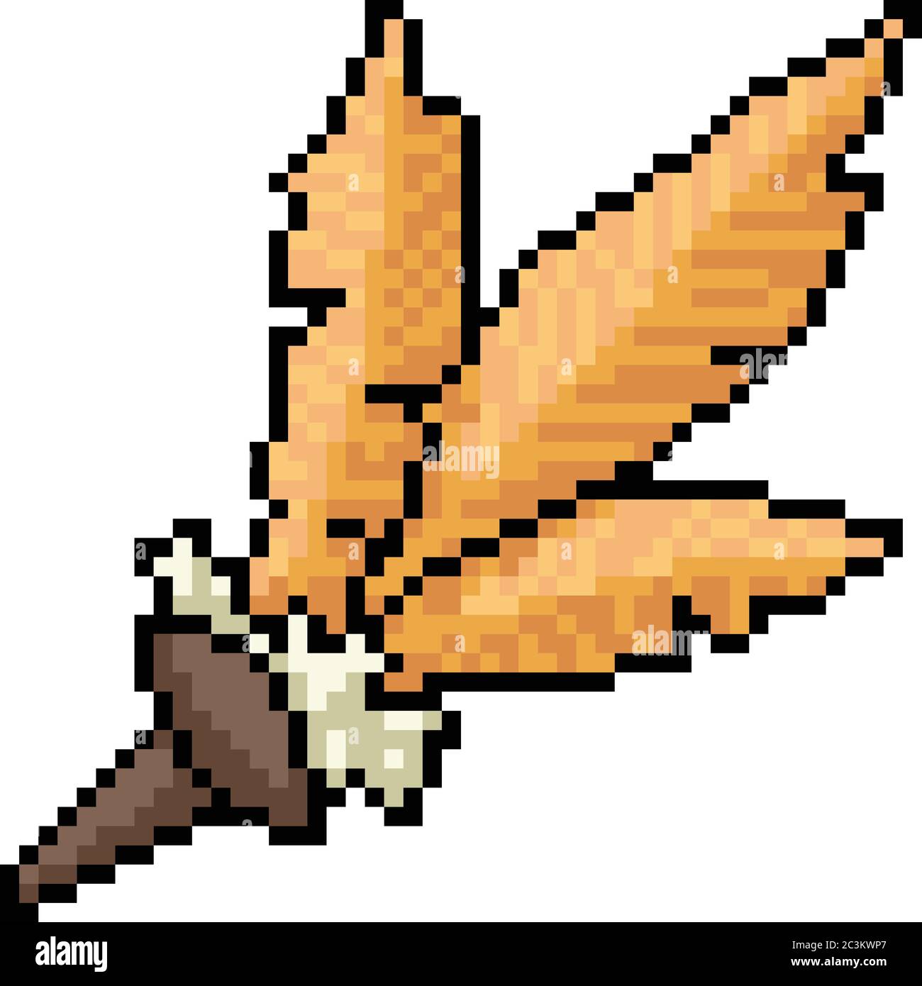 vector pixel art feather fan isolated cartoon Stock Vector Image & Art