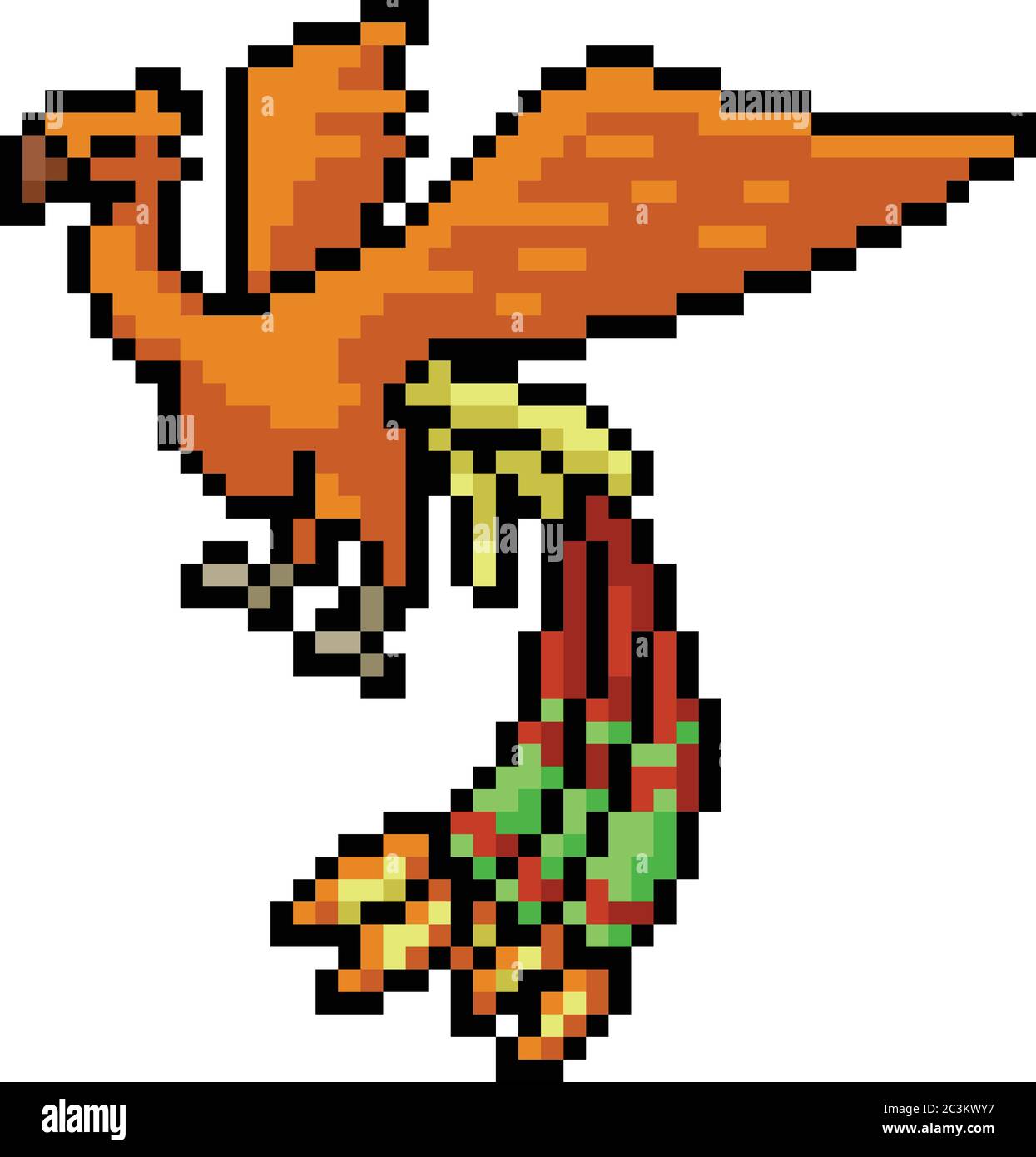 vector pixel art fantasy bird isolated cartoon Stock Vector Image & Art ...