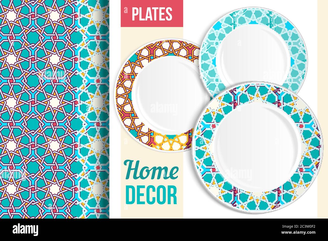 Plate Pattern Printable Pattern and Set of 3 matching decorative plates with this pattern ...