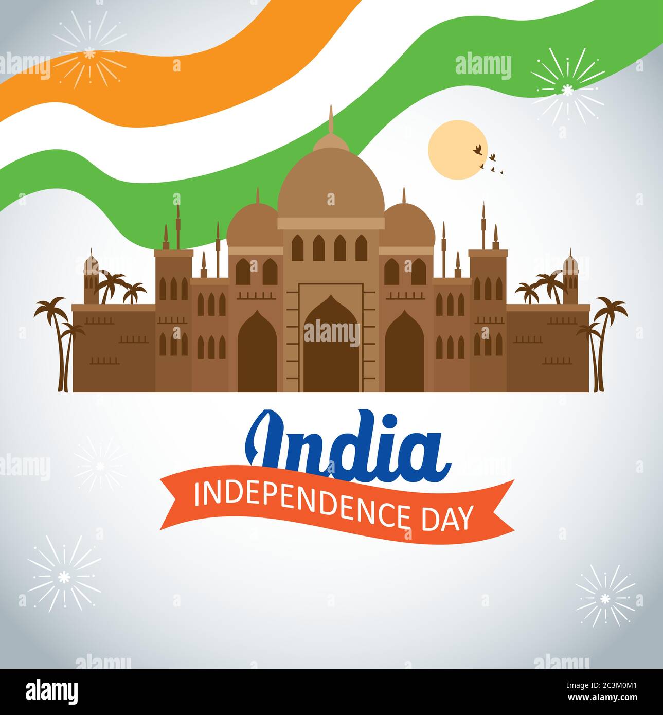 india happy independence day celebration with famous monument Stock ...