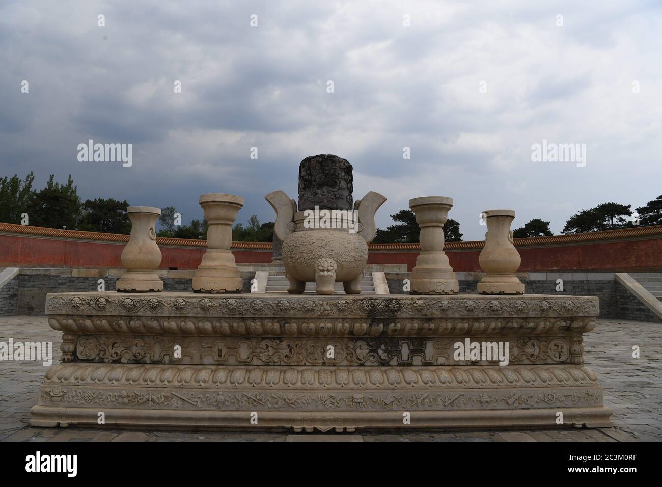 Yixian. 18th June, 2020. Photo taken on June 18, 2020 shows a stone altar in the western royal tombs of the Qing Dynasty (1644-1911) in Yixian County, north China's Hebei Province. The western royal tombs of the Qing Dynasty is the burial place of four emperors of the Qing Dynasty, namely Yong Zheng, Jia Qing, Dao Guang and Guang Xu. It was included into the World Heritage List in 2000. Credit: Zhu Xudong/Xinhua/Alamy Live News Stock Photo