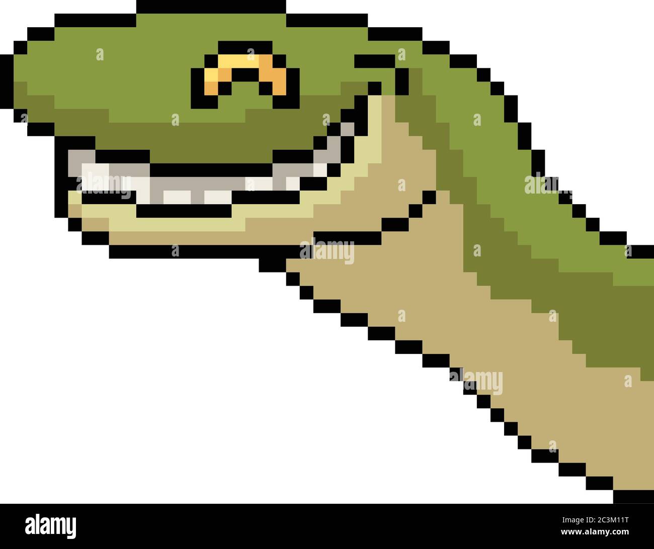 vector pixel art snake smile isolated cartoon Stock Vector Image & Art ...