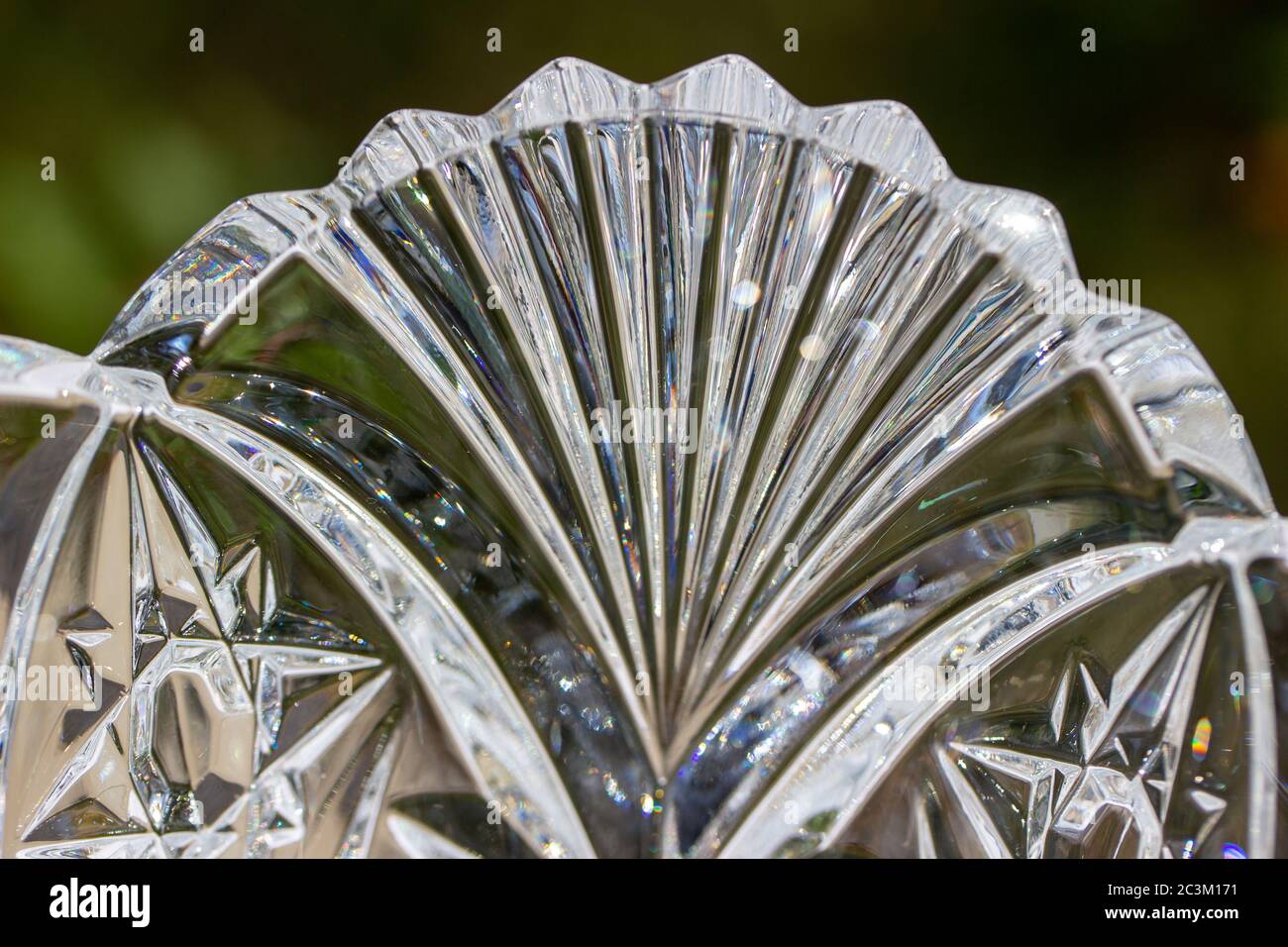 Sparkling lead crystal glass texture background with star and scallop