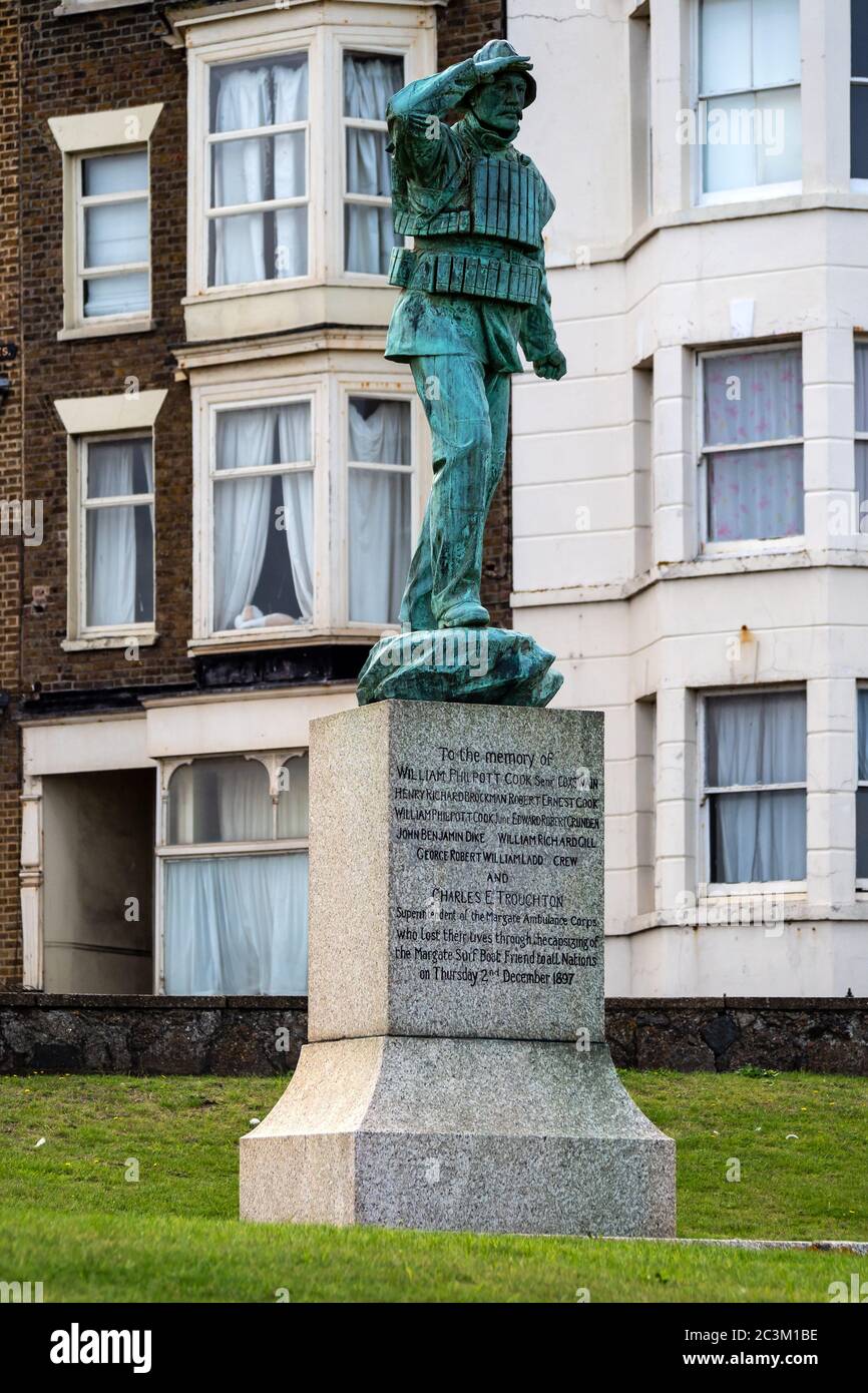 MARGATE, KENT, UK OCTOBER 05, 2019 The memorial statue of a
